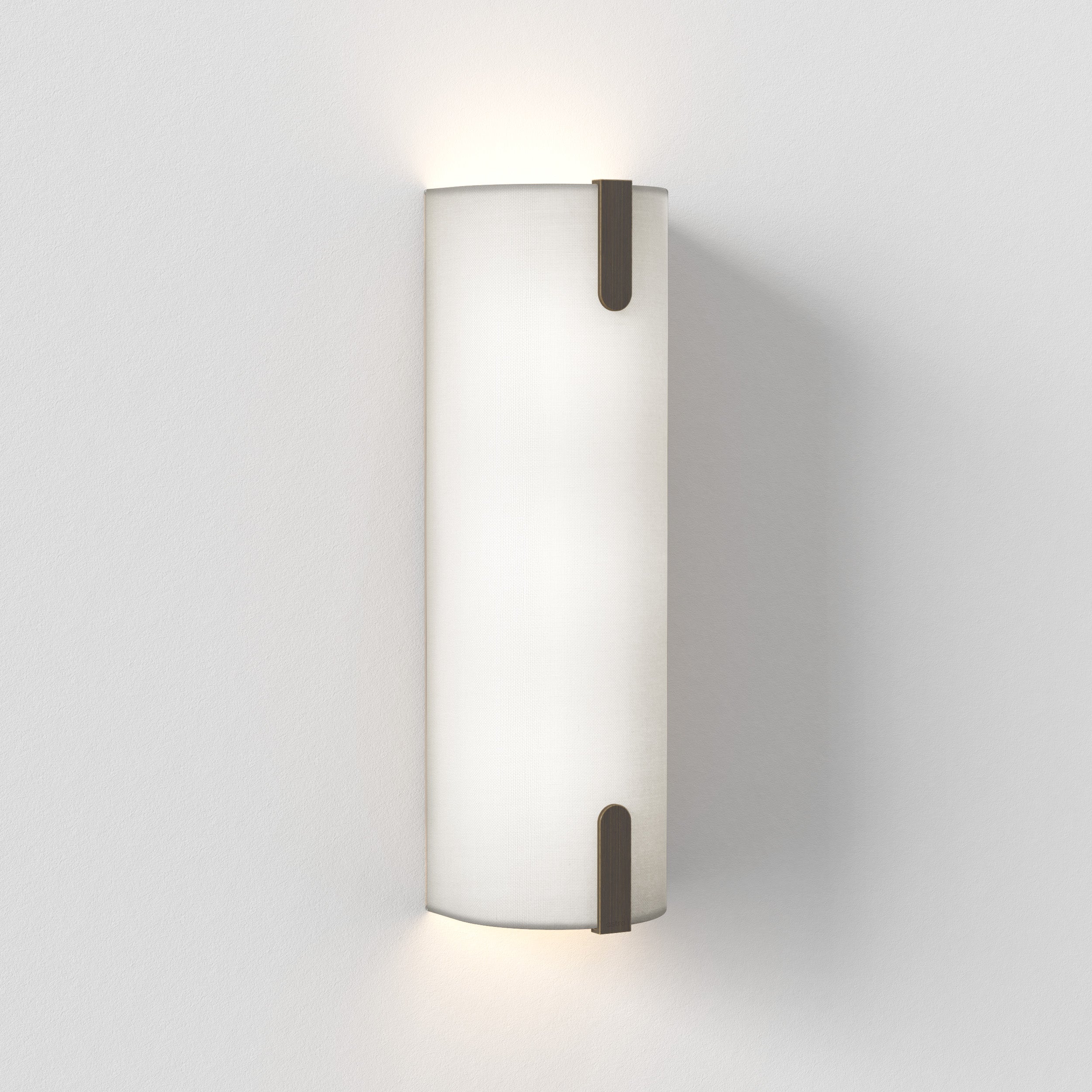 Astro Elba 400 Wall Light in White Frabic and Bronze