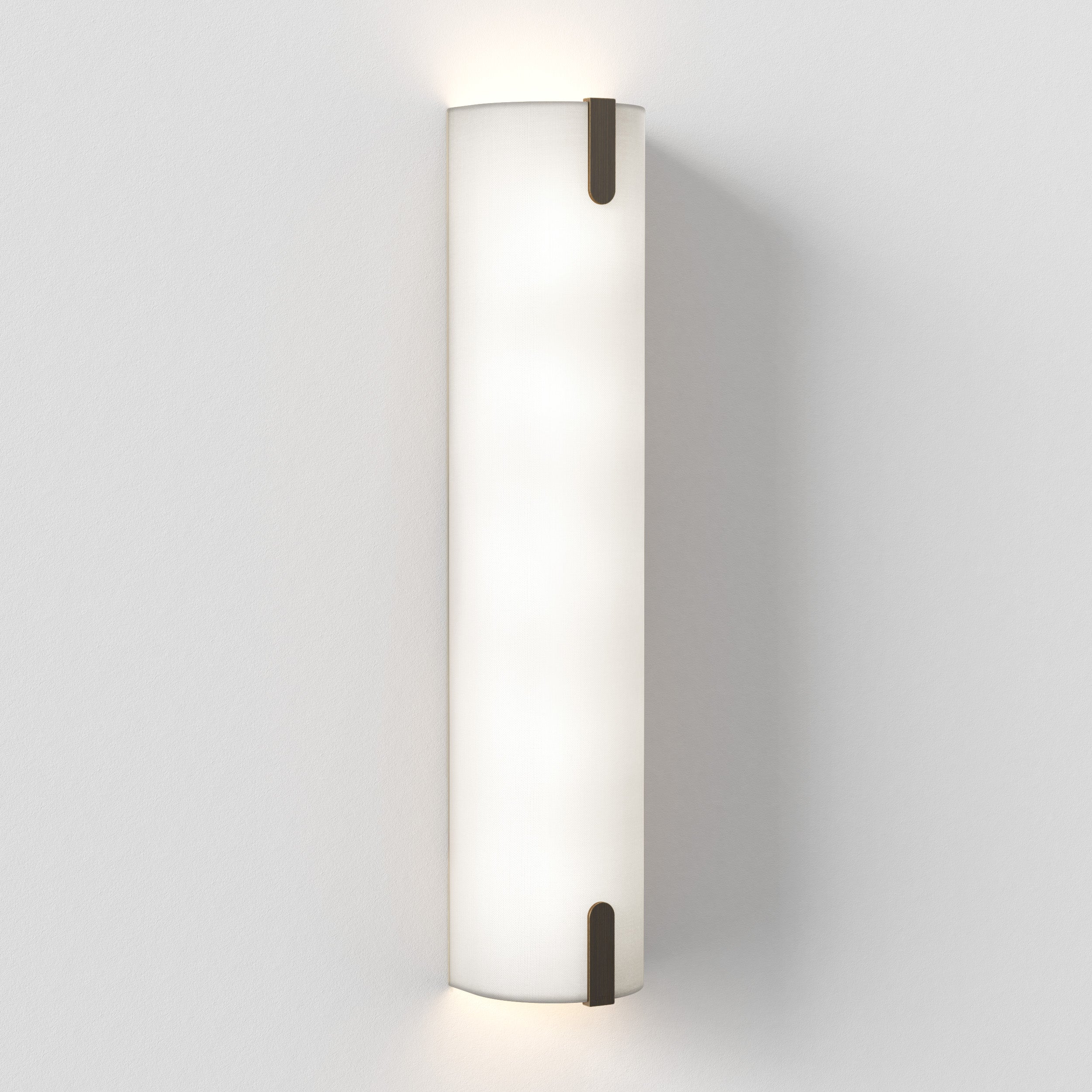 Astro Elba 600 Wall Light in White Frabric and Bronze