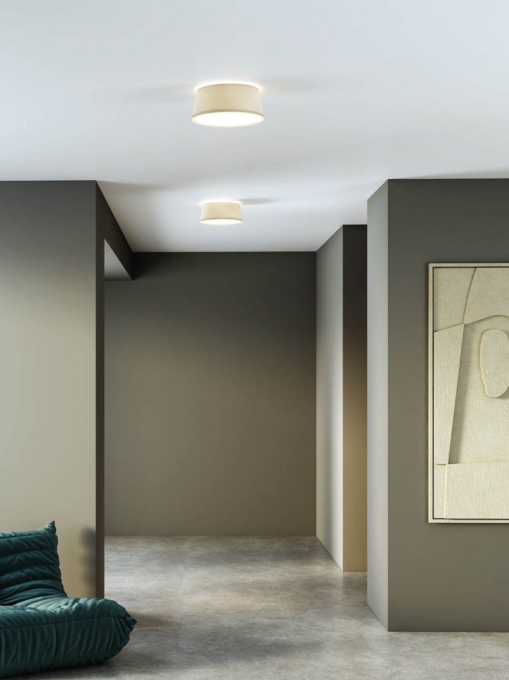 Astro Fife 330 Ceiling Light in Putty Fabric
