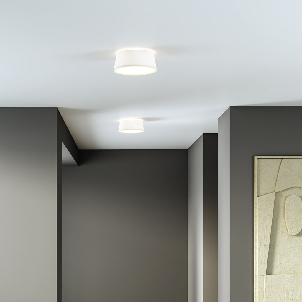 Astro Fife 330 Ceiling Light in White Fabric