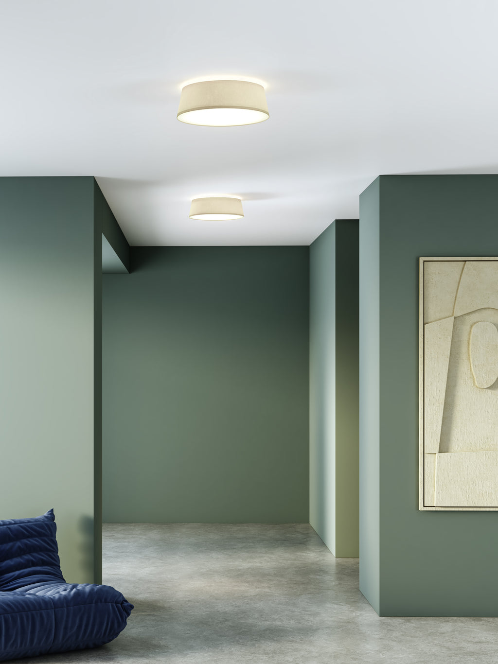 Astro Fife 430 Ceiling Light in Putty Fabric