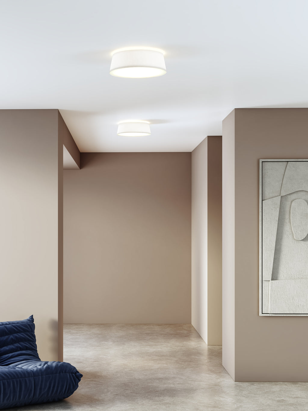 Astro Fife 430 Ceiling Light in White Fabric