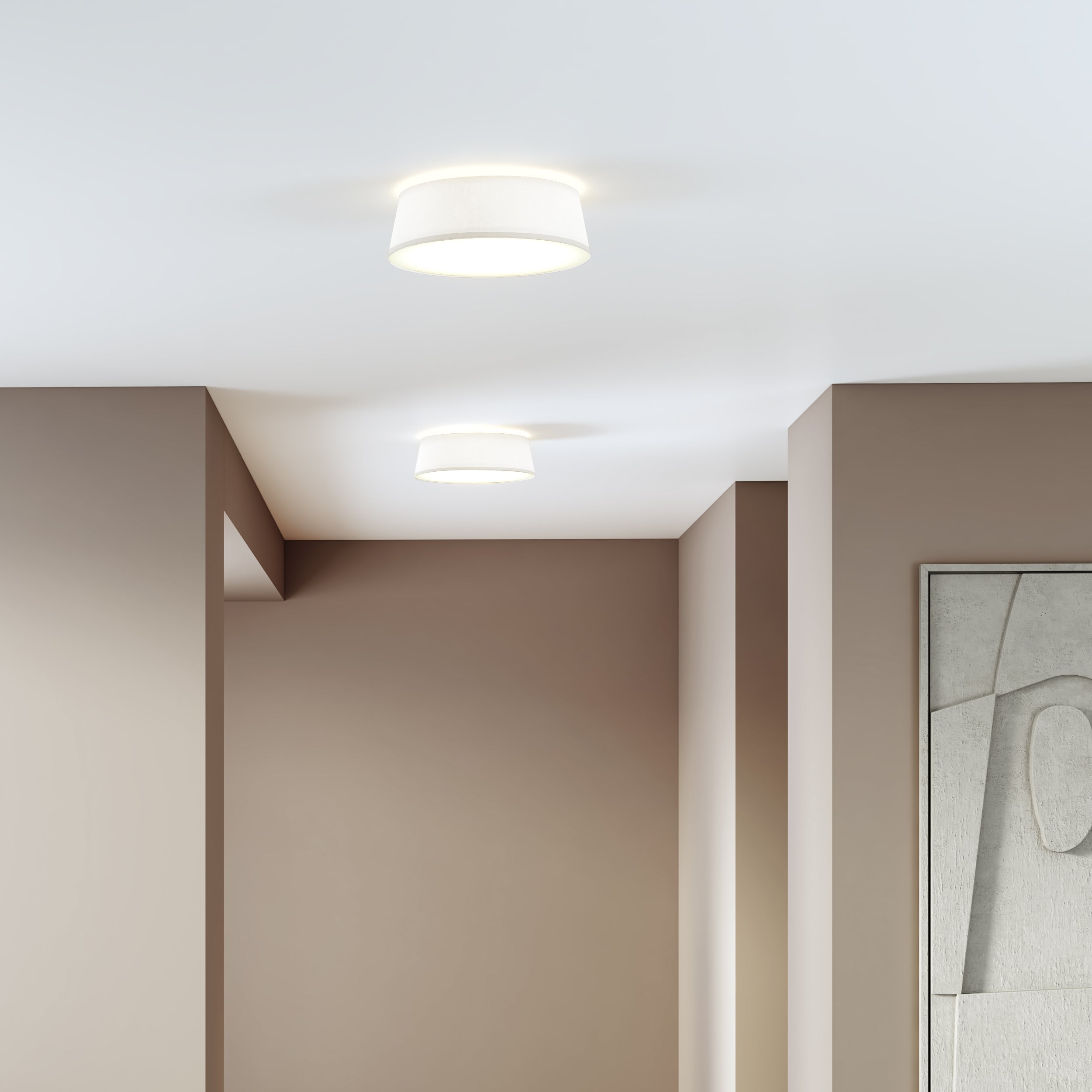 Astro Fife 430 Ceiling Light in White Fabric