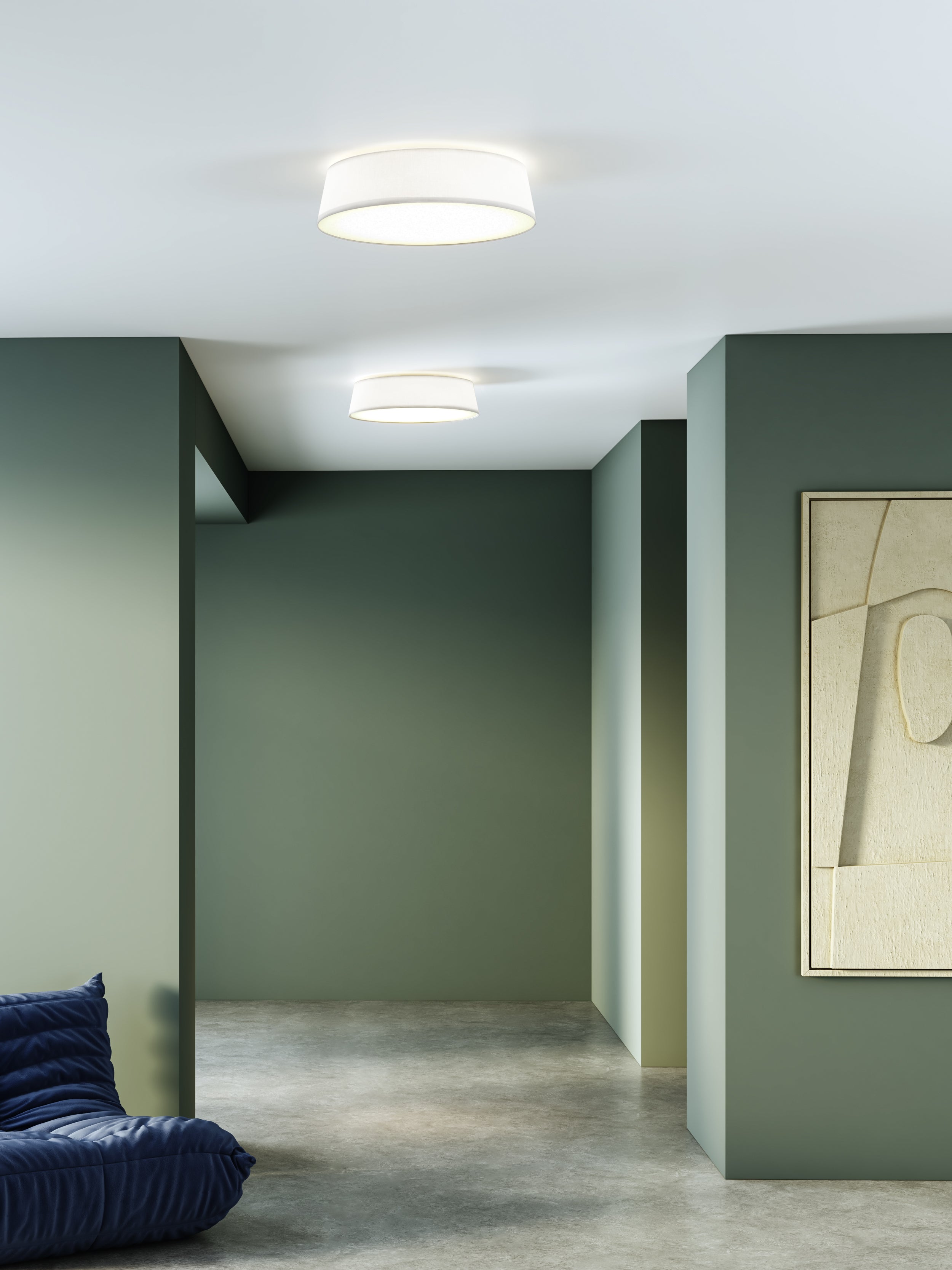 Astro Fife 530 Ceiling Light in White Fabric