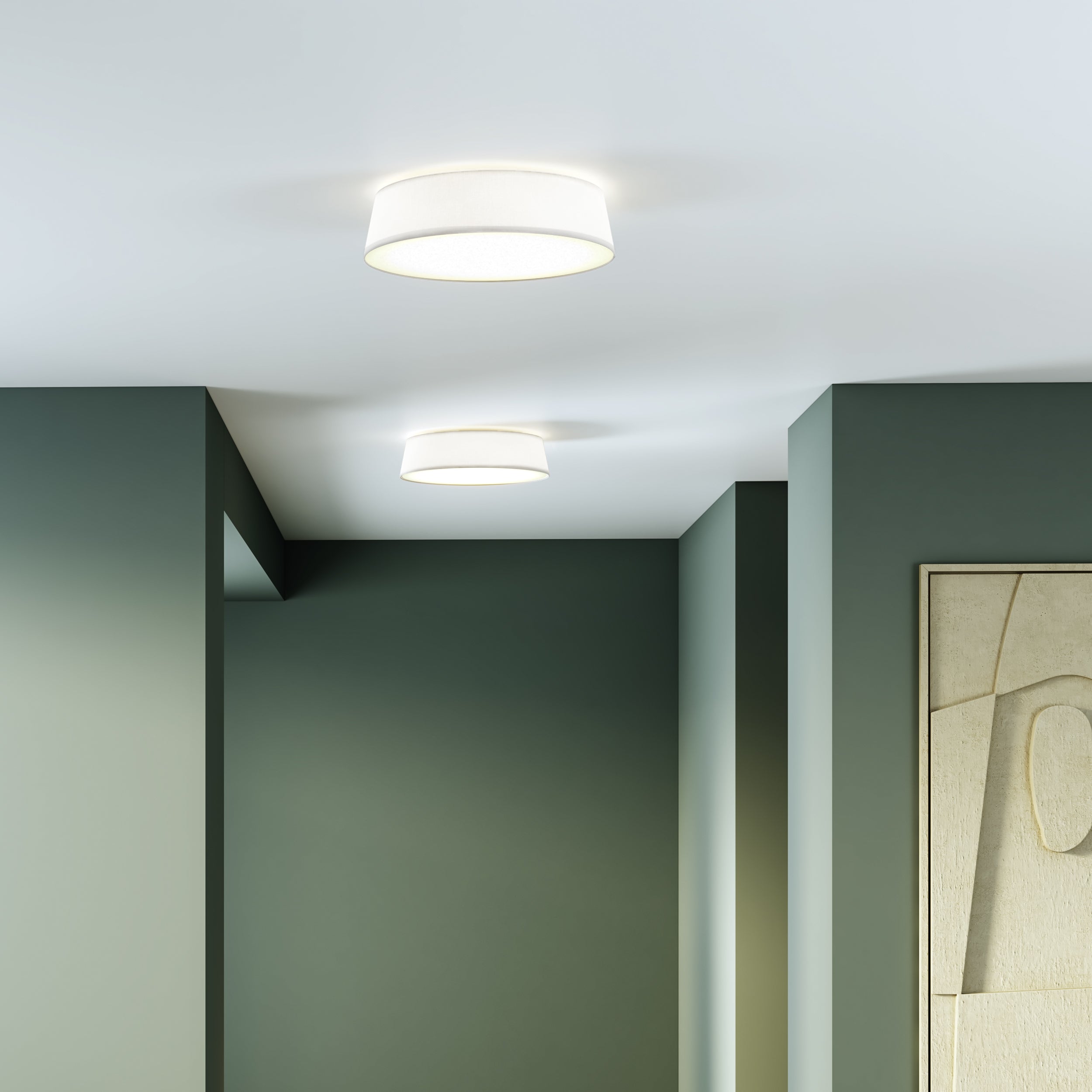 Astro Fife 530 Ceiling Light in White Fabric