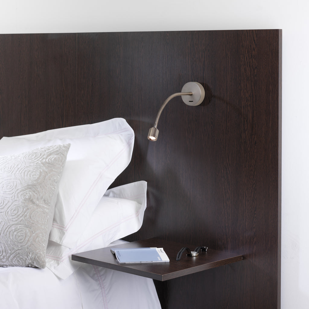Astro Fosso Switched Reading Light in Matt Nickel