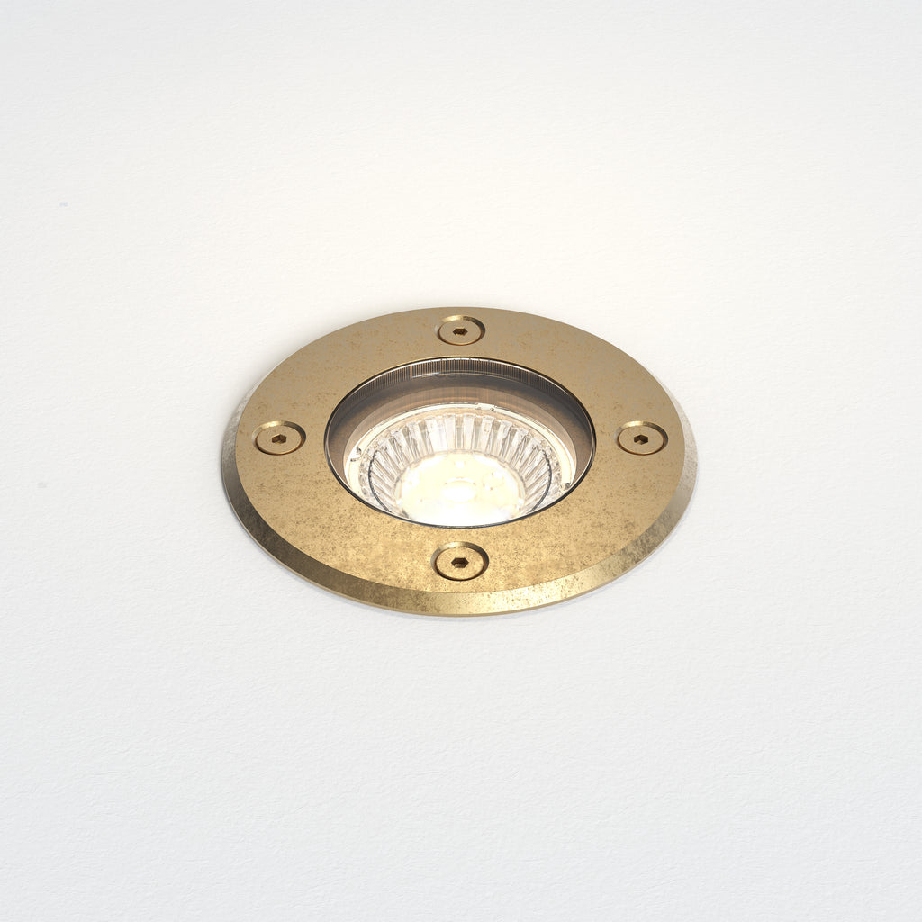 Astro Gramos Round Ground Light in Brass IP65