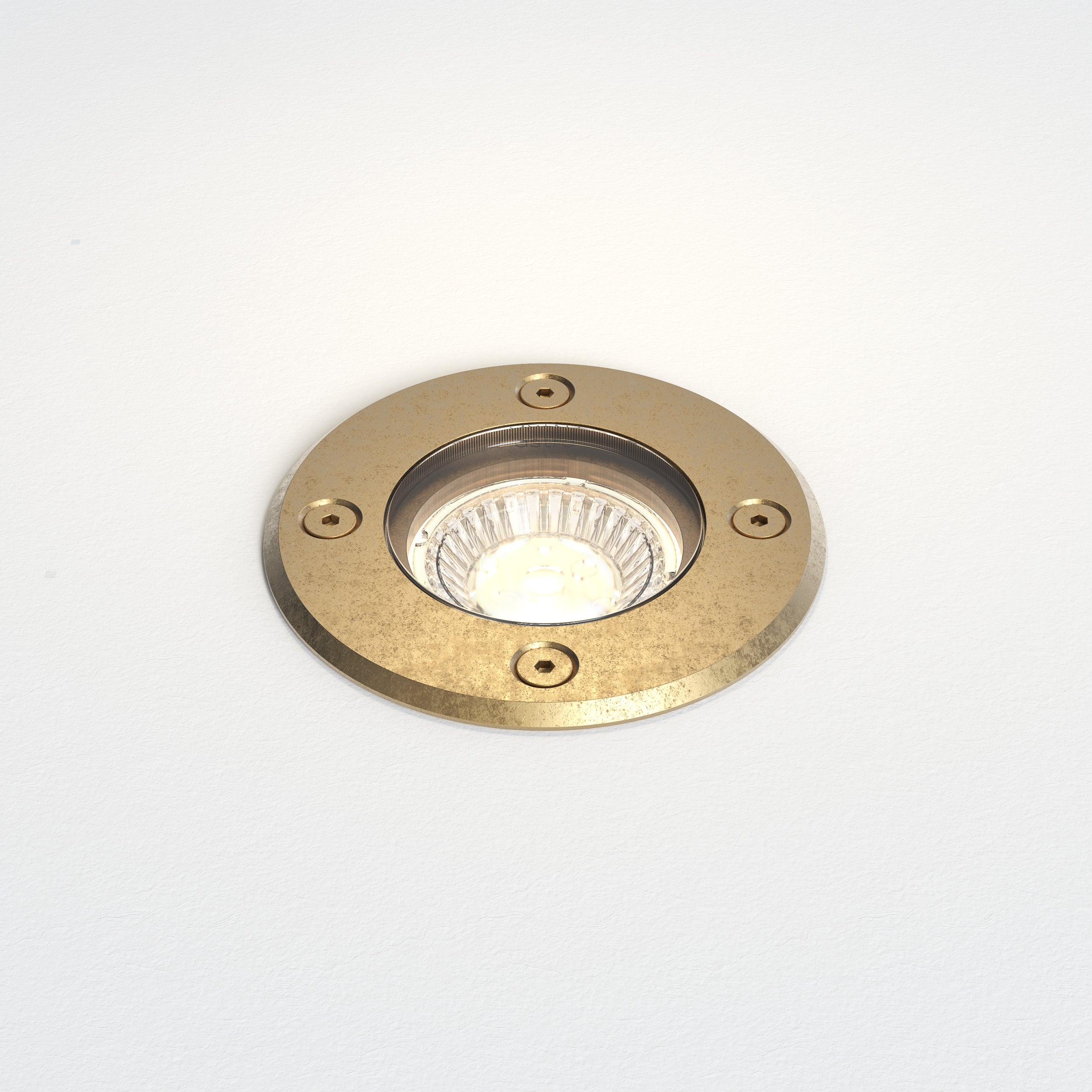 Astro Gramos Round Ground Light in Brass IP65