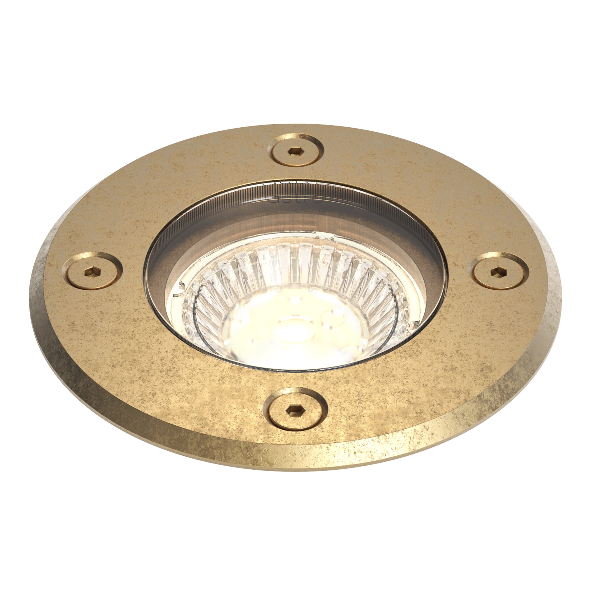Astro Gramos Round Ground Light in Brass IP65