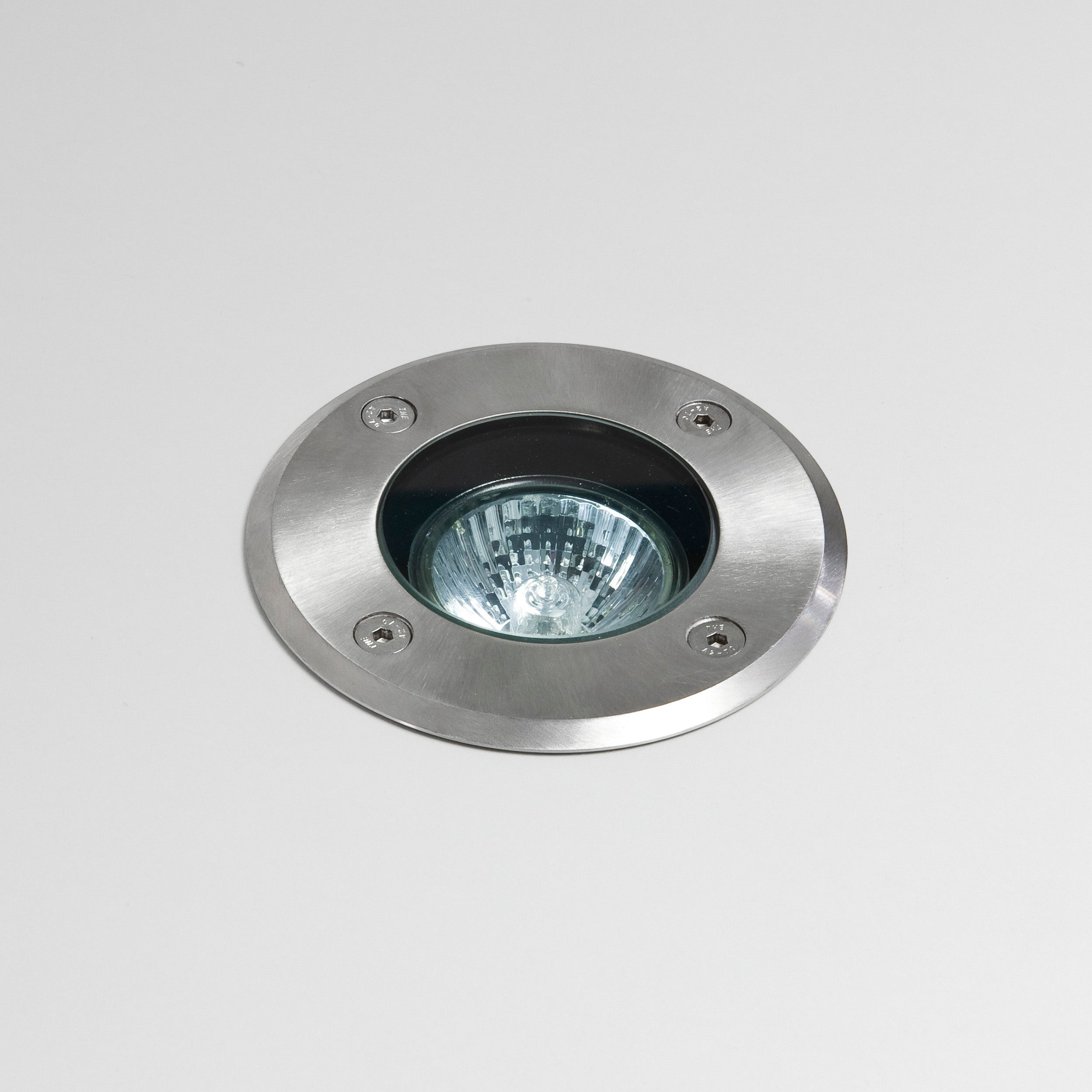 Astro Gramos Round Outdoor Ground Light in Brushed Stainless Steel IP65