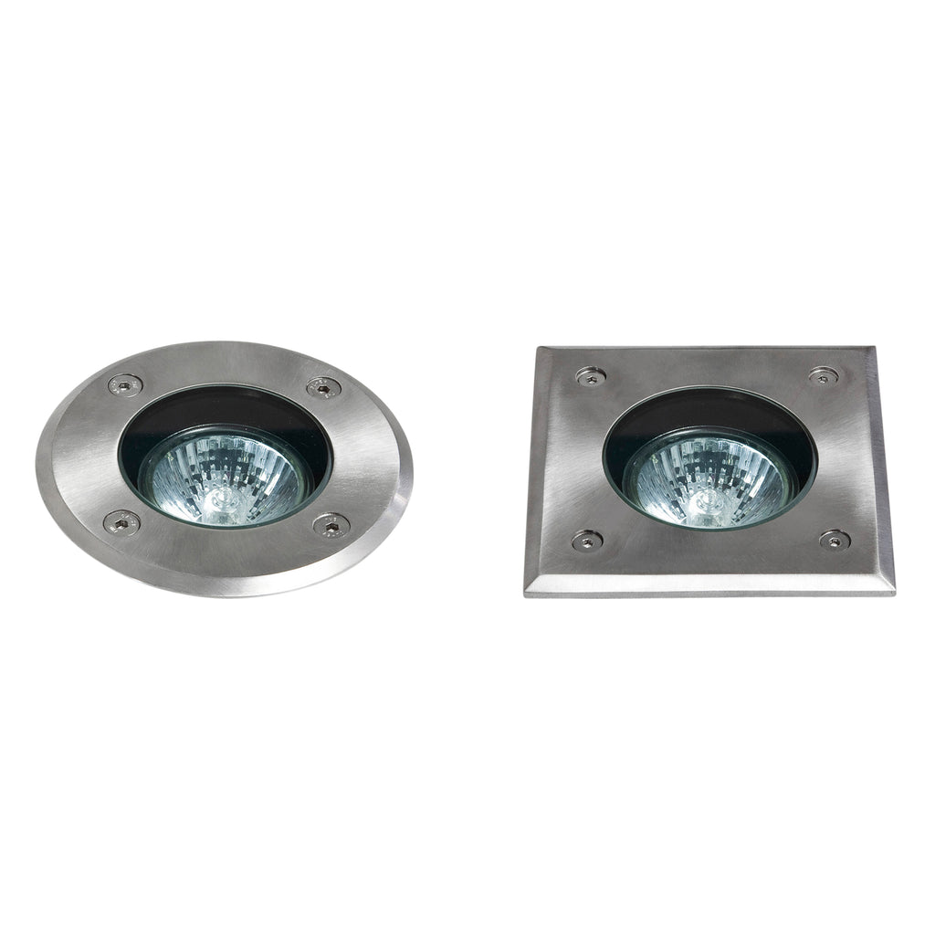 Astro Gramos Round Outdoor Ground Light in Brushed Stainless Steel IP65