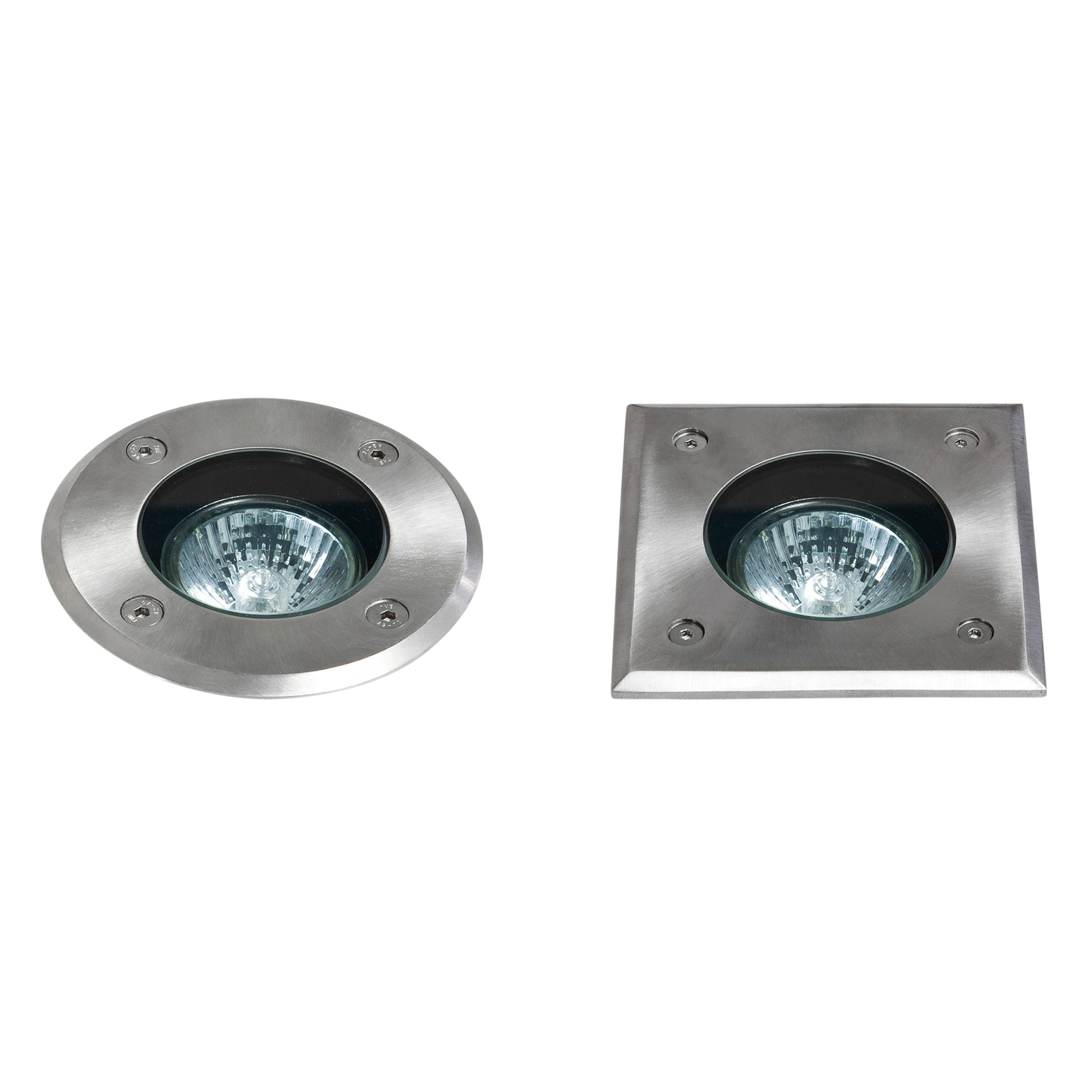 Astro Gramos Round Outdoor Ground Light in Brushed Stainless Steel IP65