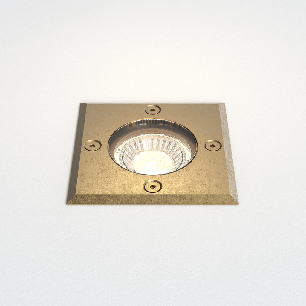 Astro Gramos Square Outdoor Ground Light in Solid Brass IP65