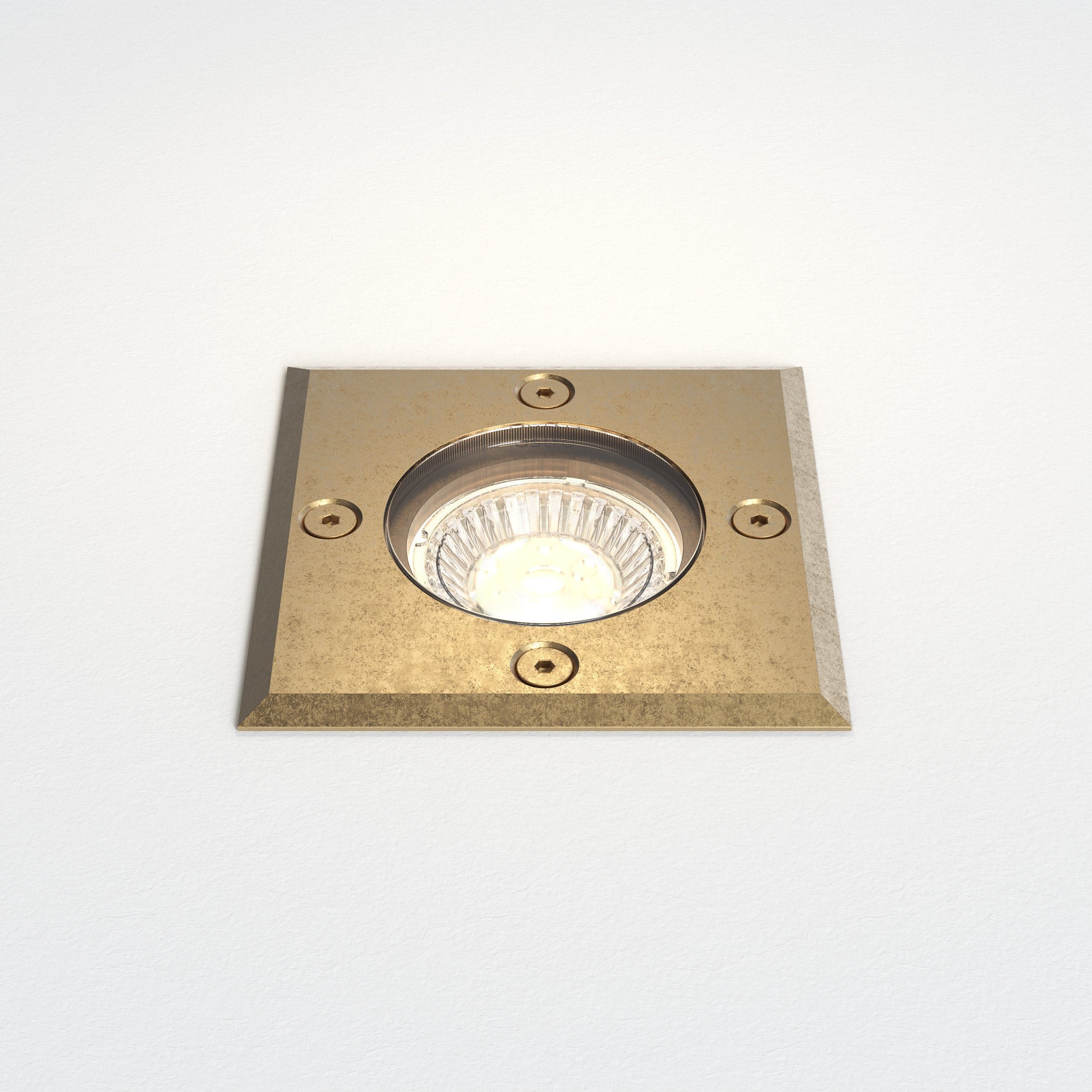 Astro Gramos Square Outdoor Ground Light in Solid Brass IP65