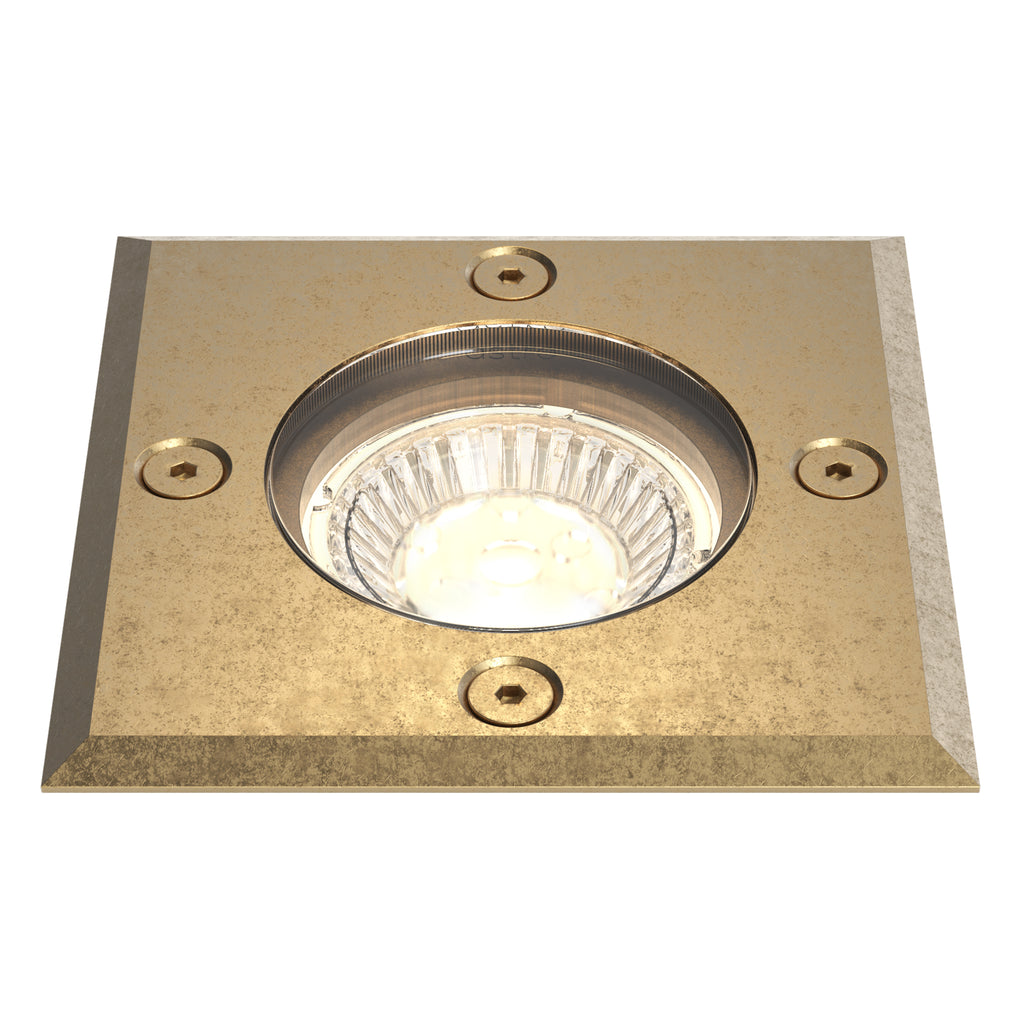 Astro Gramos Square Outdoor Ground Light in Solid Brass IP65