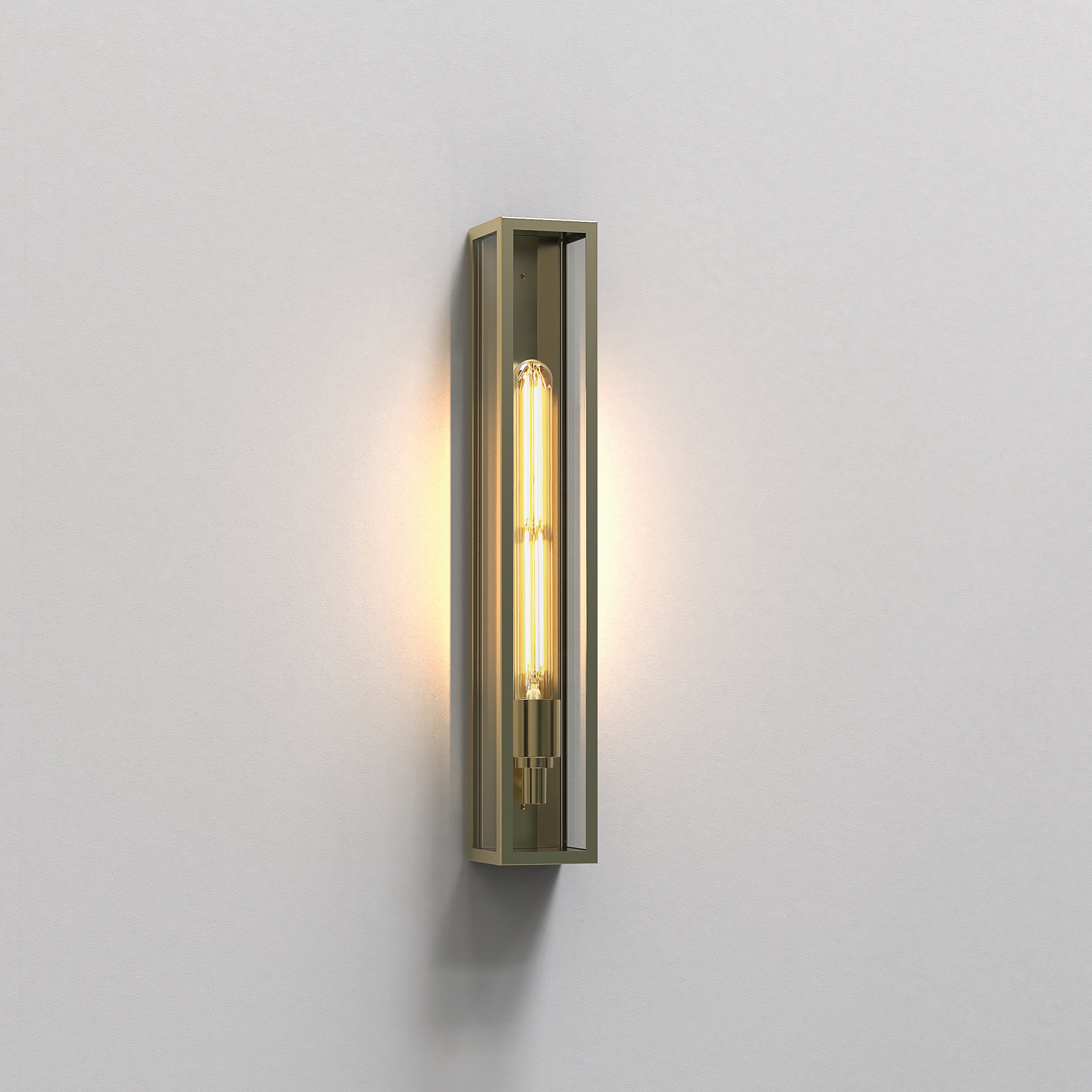 Astro Harvard 500 Outdoor Wall Light in Natural Brass