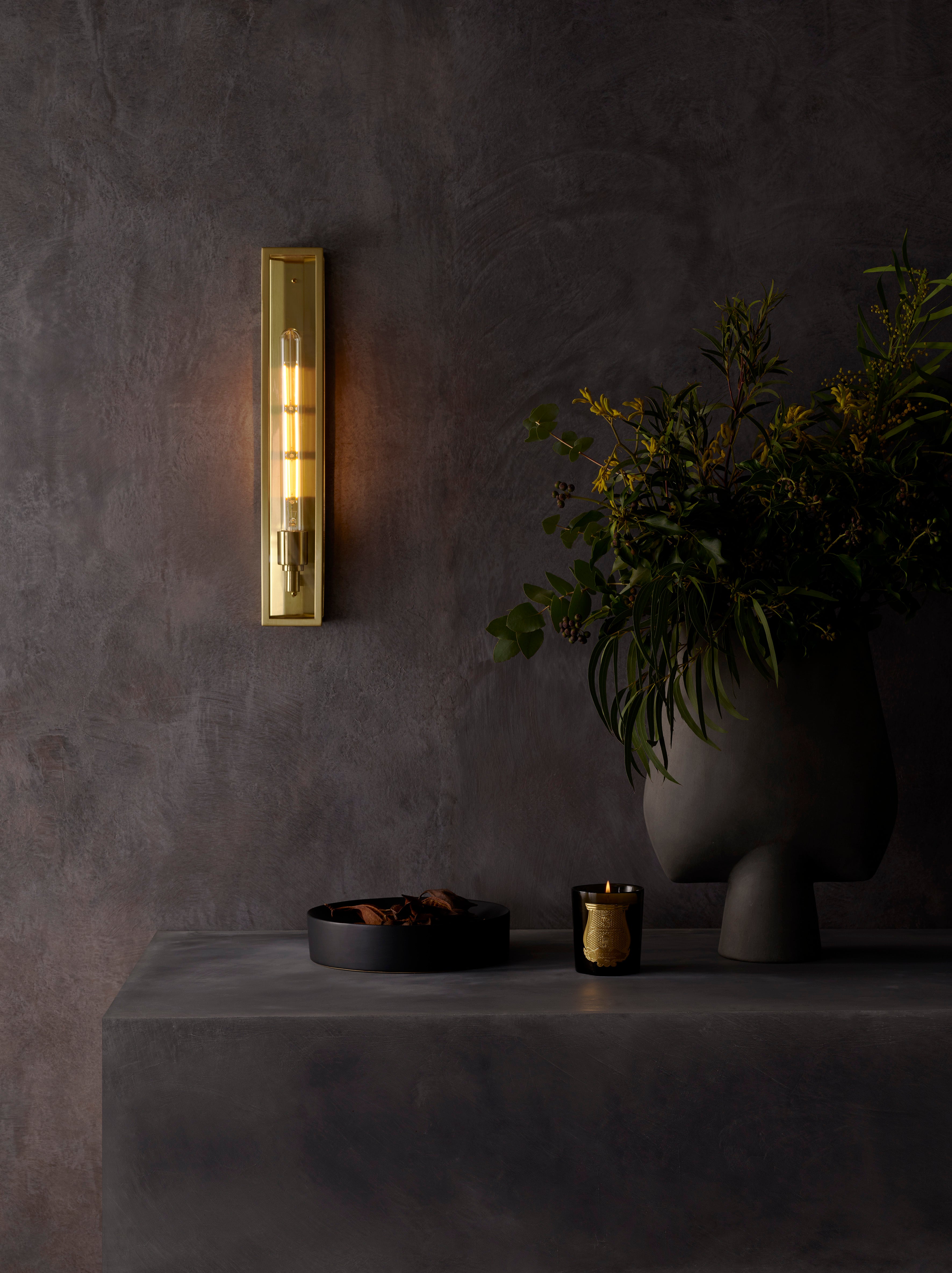 Astro Harvard 500 Outdoor Wall Light in Natural Brass