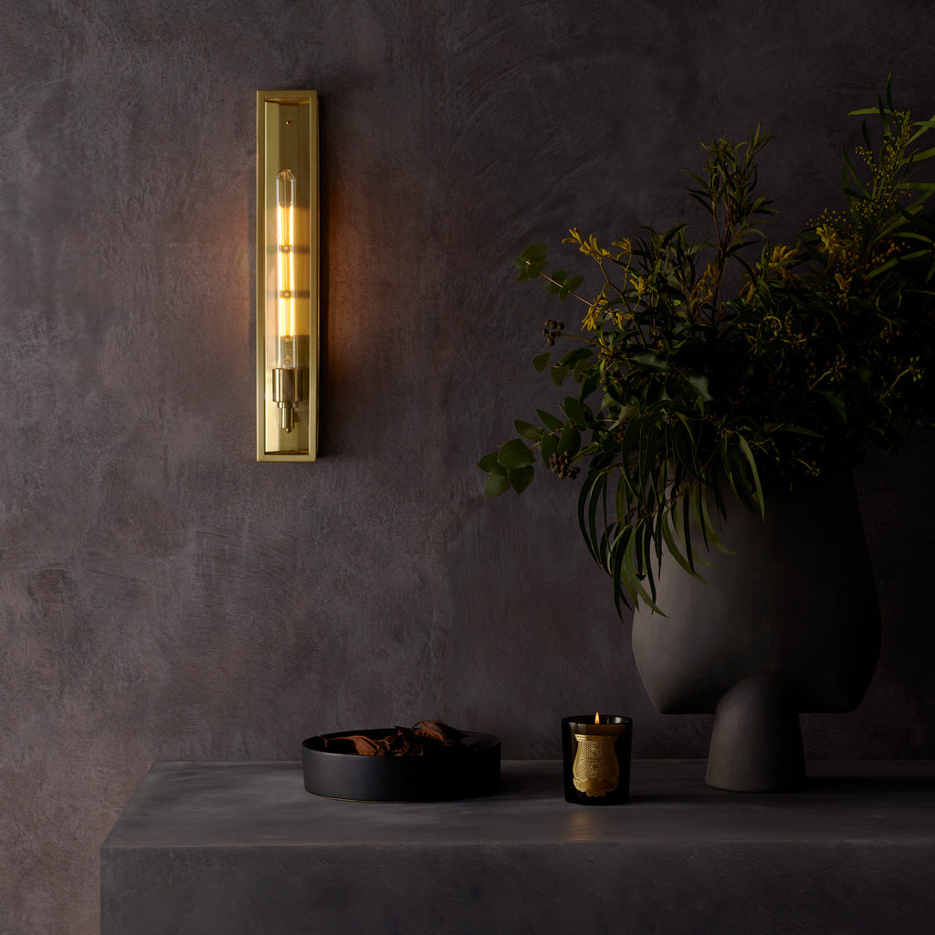 Astro Harvard 500 Outdoor Wall Light in Natural Brass