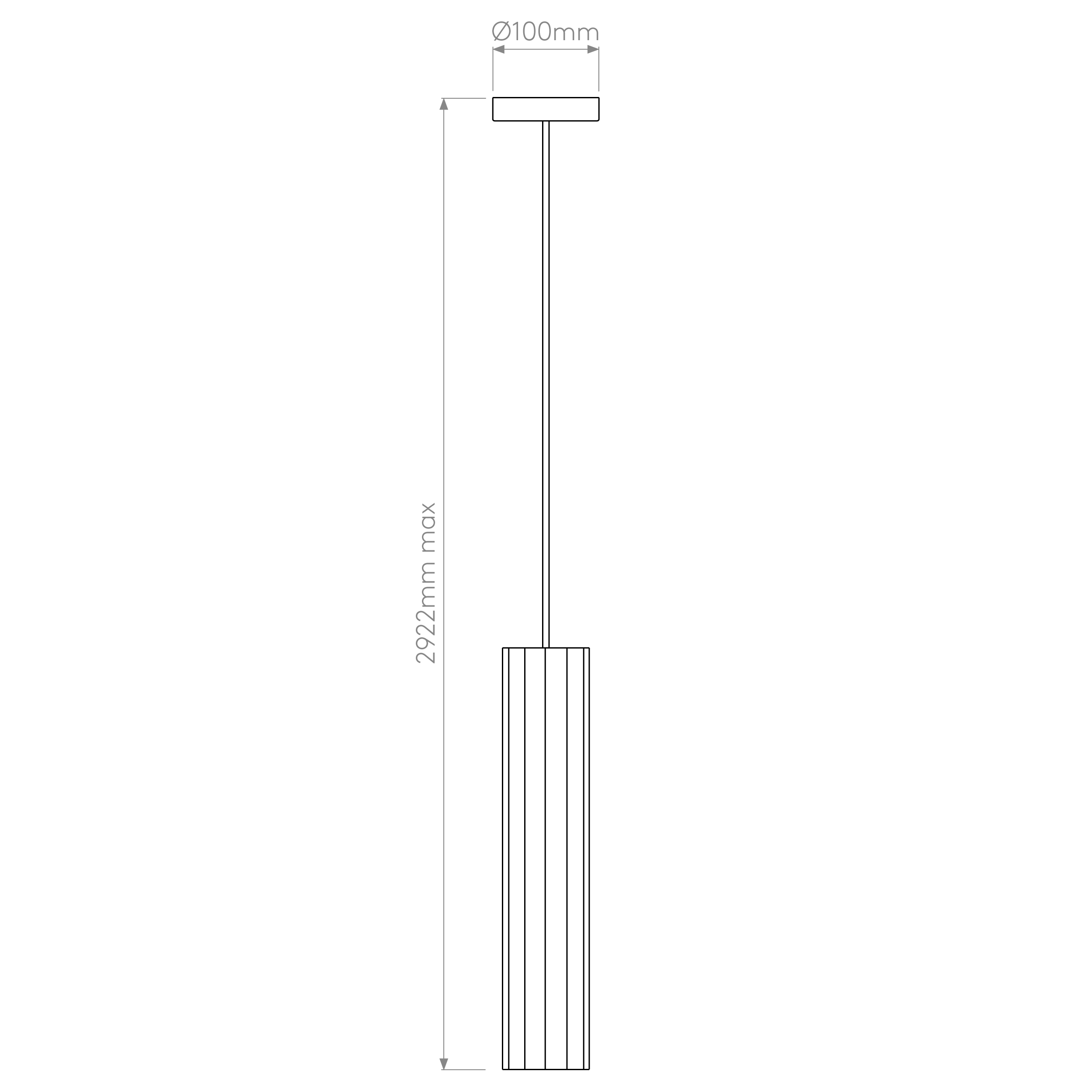 Astro Hashira Pendant Light in Matt Black