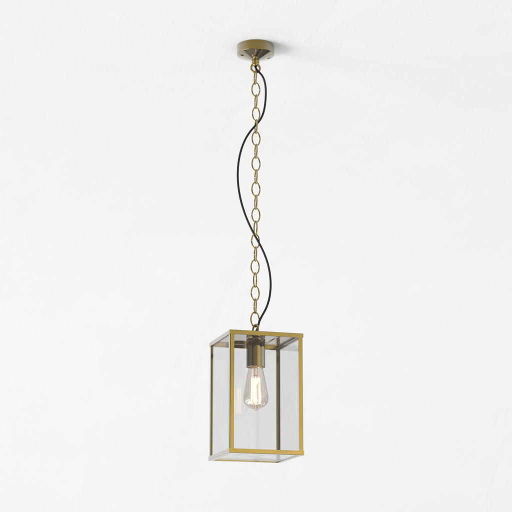 Astro Homefield 240 Outdoor Pendant Light in Natural Brass