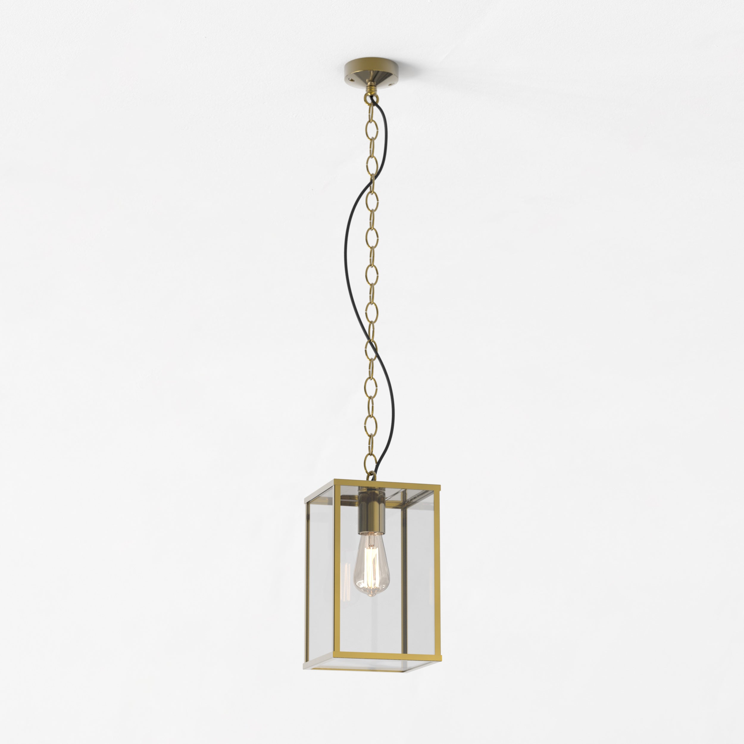 Astro Homefield 240 Outdoor Pendant Light in Natural Brass