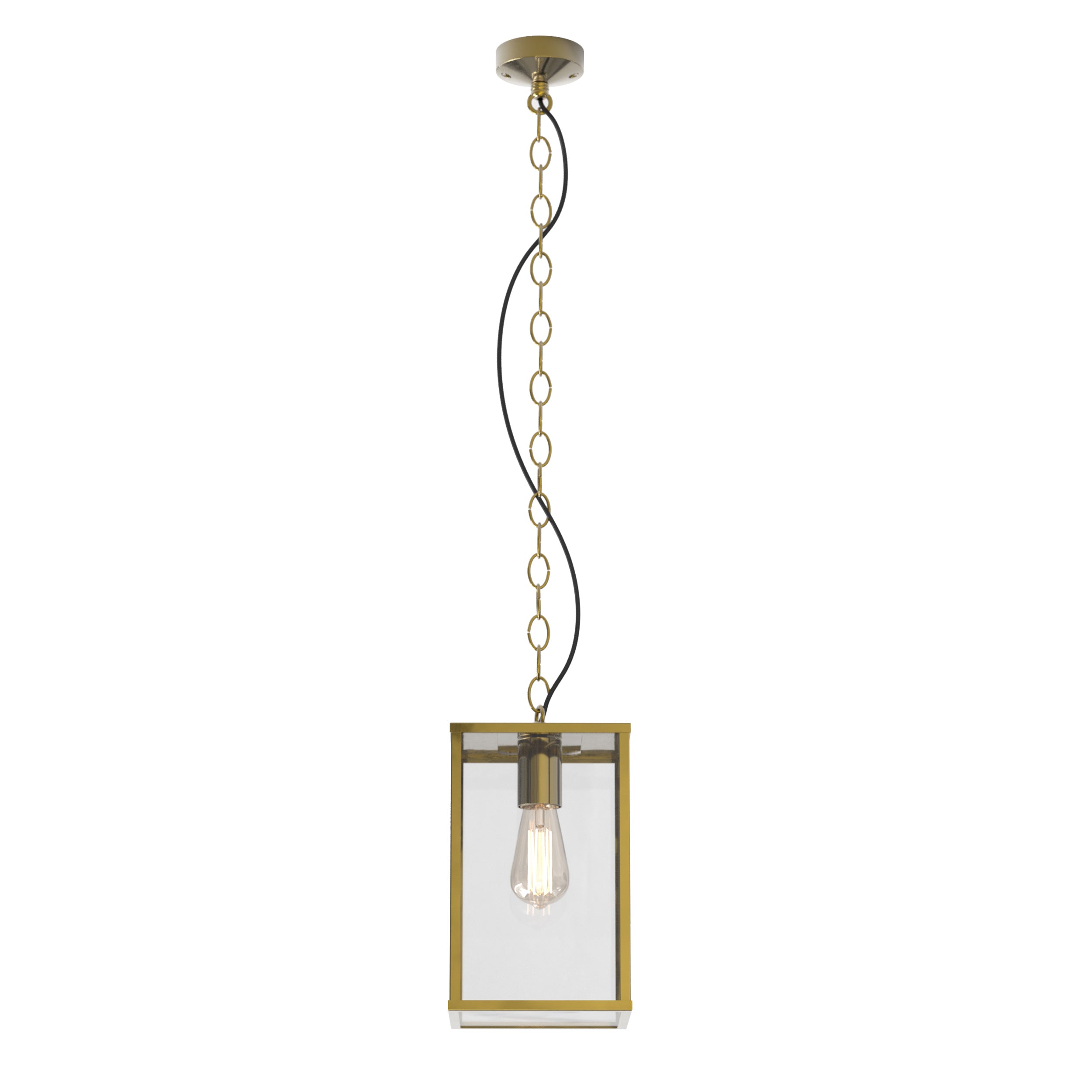 Astro Homefield 240 Outdoor Pendant Light in Natural Brass
