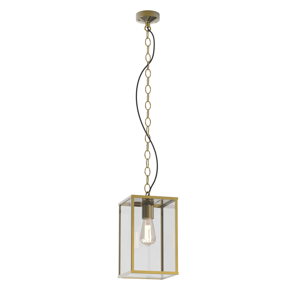 Astro Homefield 240 Outdoor Pendant Light in Natural Brass