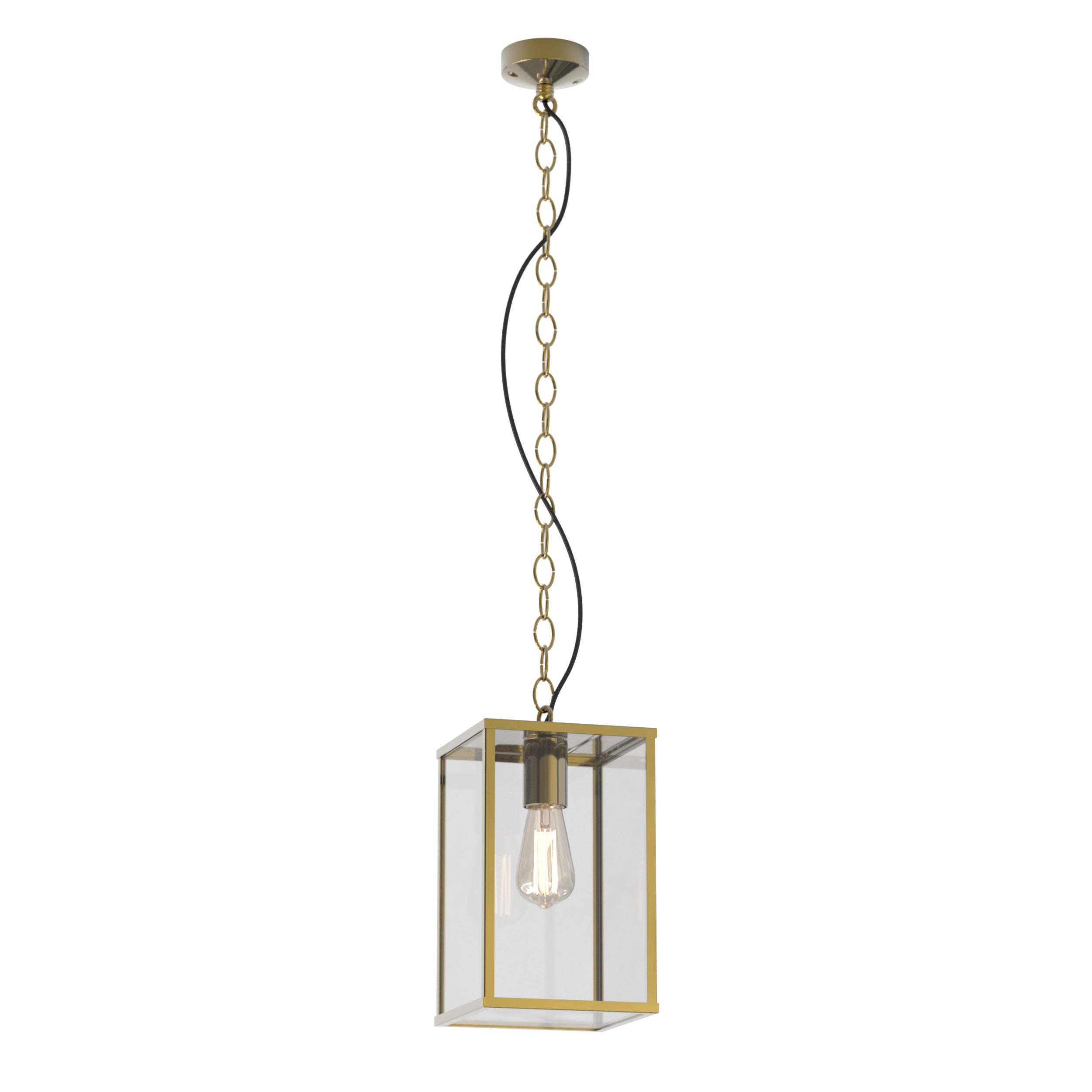 Astro Homefield 240 Outdoor Pendant Light in Natural Brass