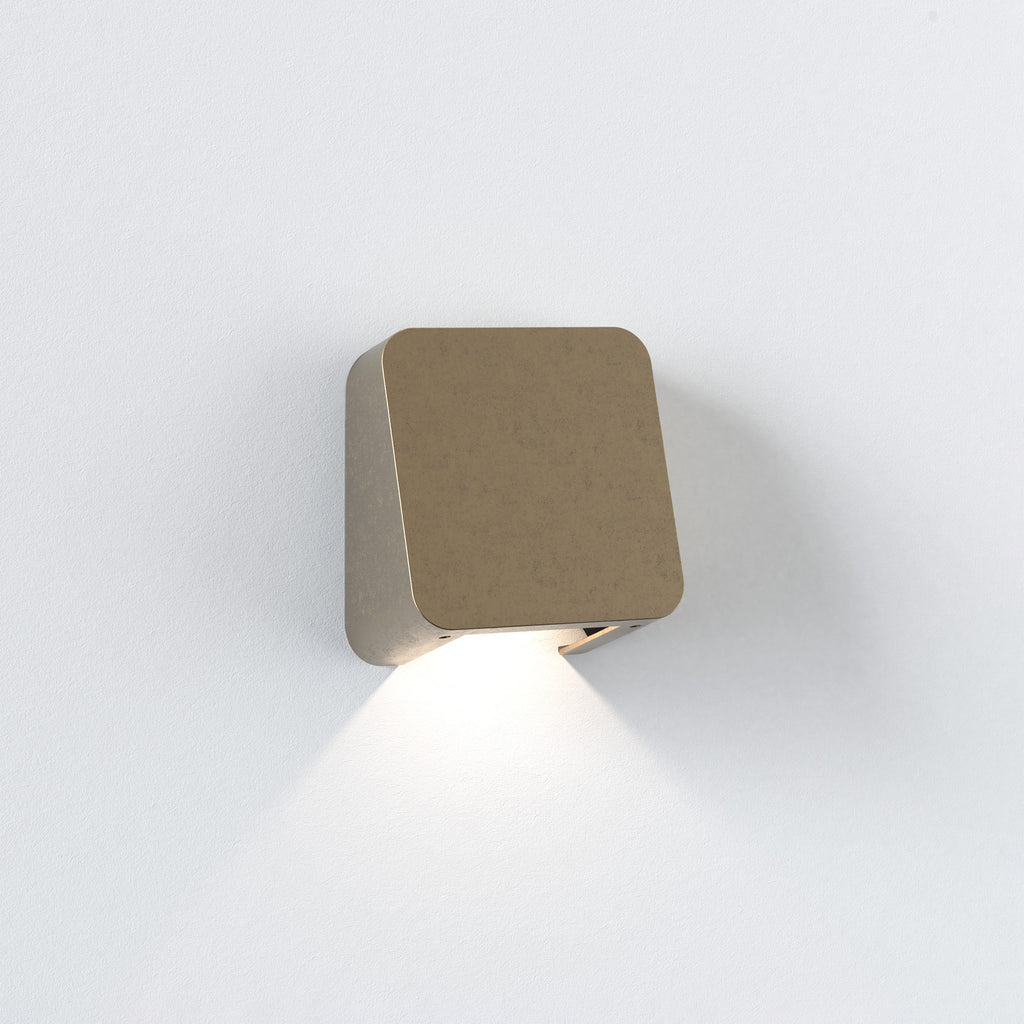 Astro Incline Single Wall Light in Brass IP65