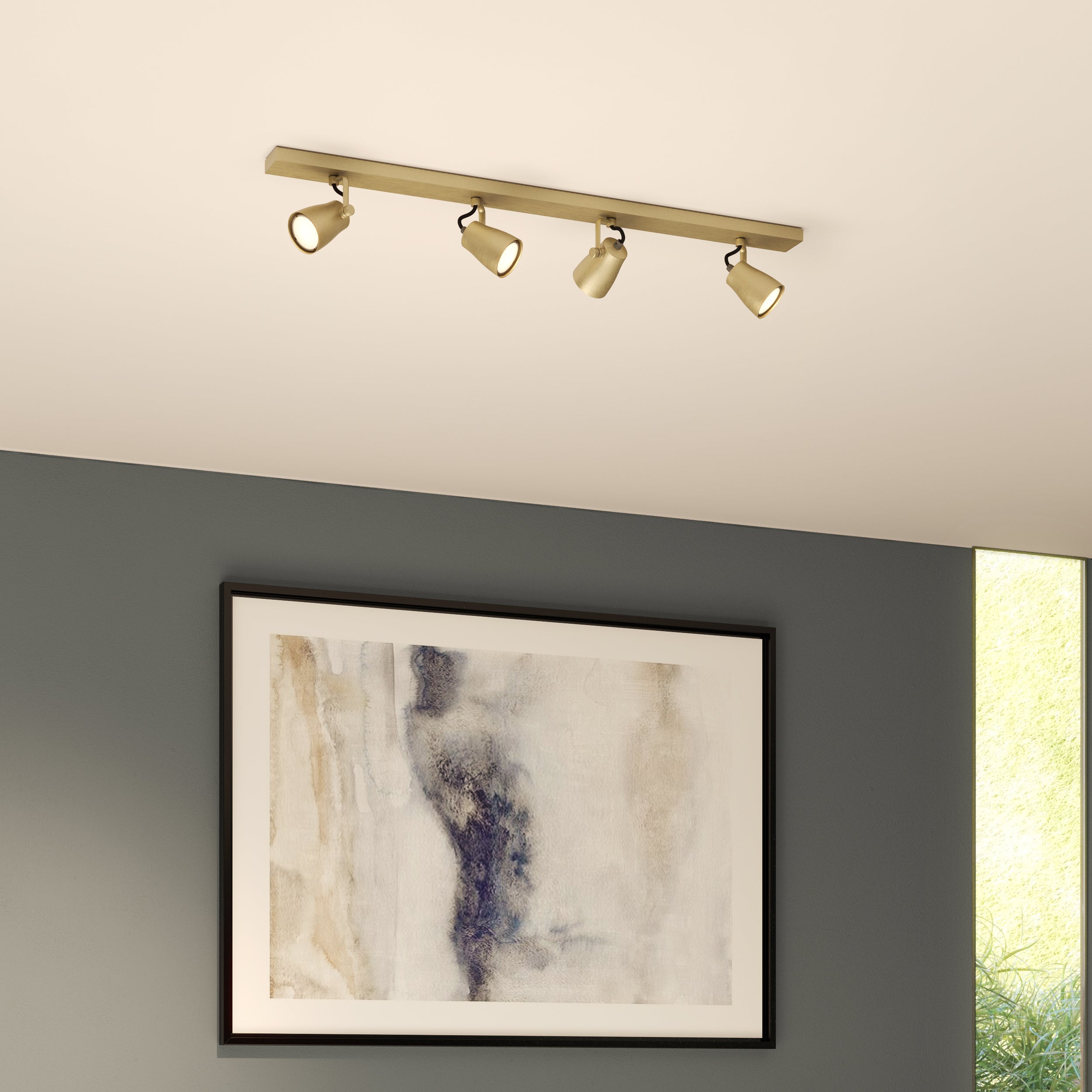 Astro Juno Four Bar Spotlight in Matt Brushed Brass