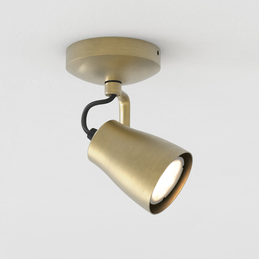 Astro Juno Single Spotlight in Matt Brushed Brass