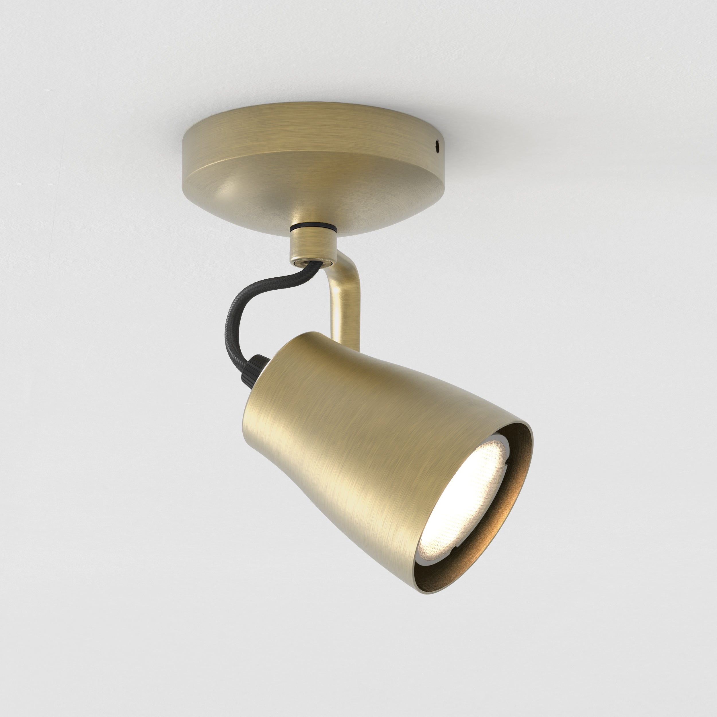Astro Juno Single Spotlight in Matt Brushed Brass