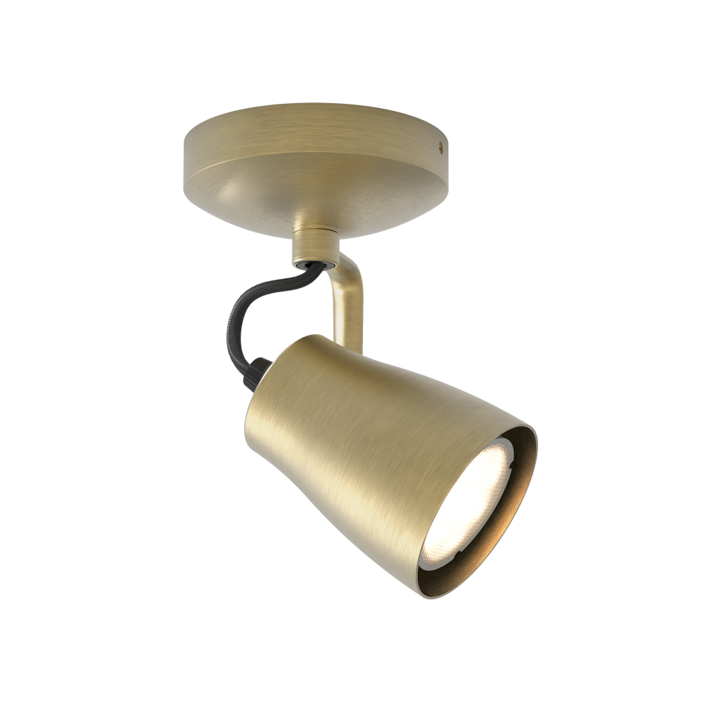 Astro Juno Single Spotlight in Matt Brushed Brass