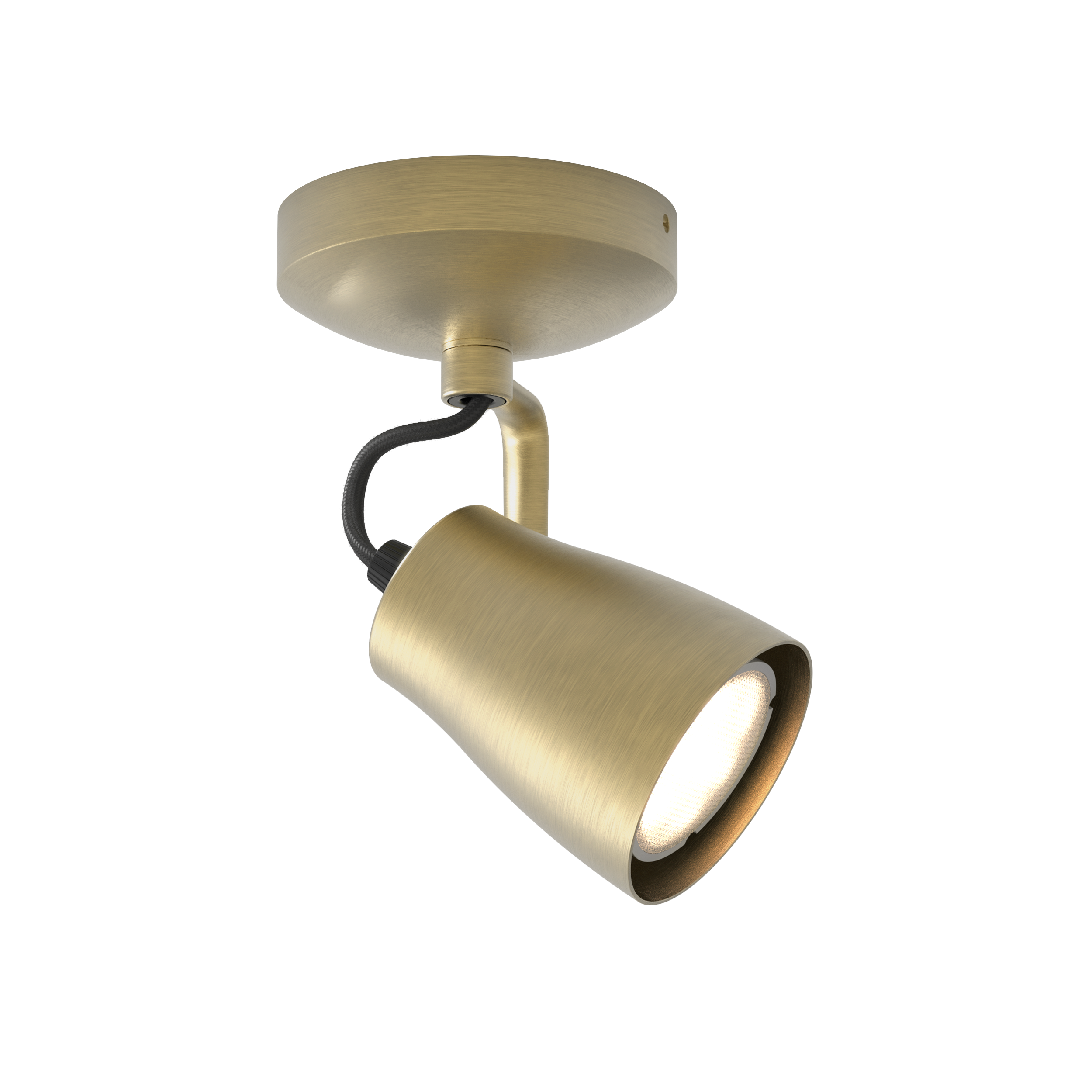 Astro Juno Single Spotlight in Matt Brushed Brass