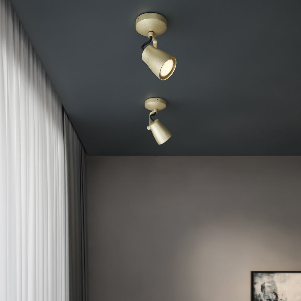 Astro Juno Single Spotlight in Matt Brushed Brass