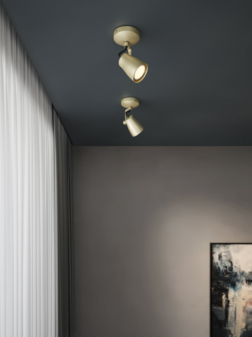 Astro Juno Single Spotlight in Matt Brushed Brass