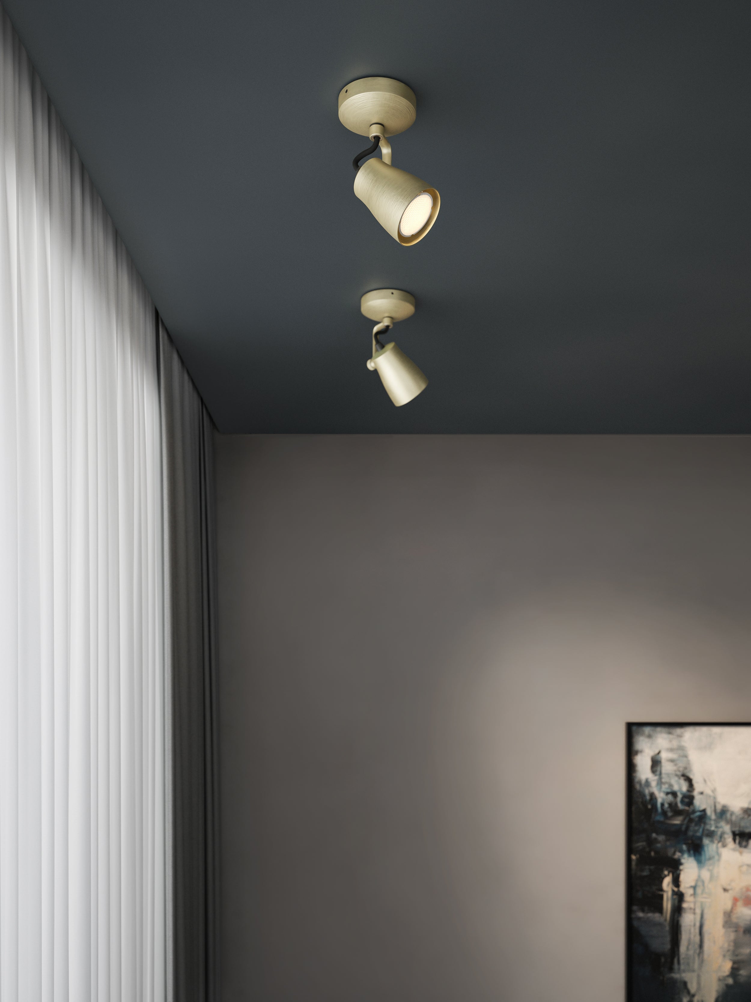 Astro Juno Single Spotlight in Matt Brushed Brass