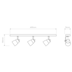 Astro Juno Triple Bar Spotlight in Matt Brushed Brass