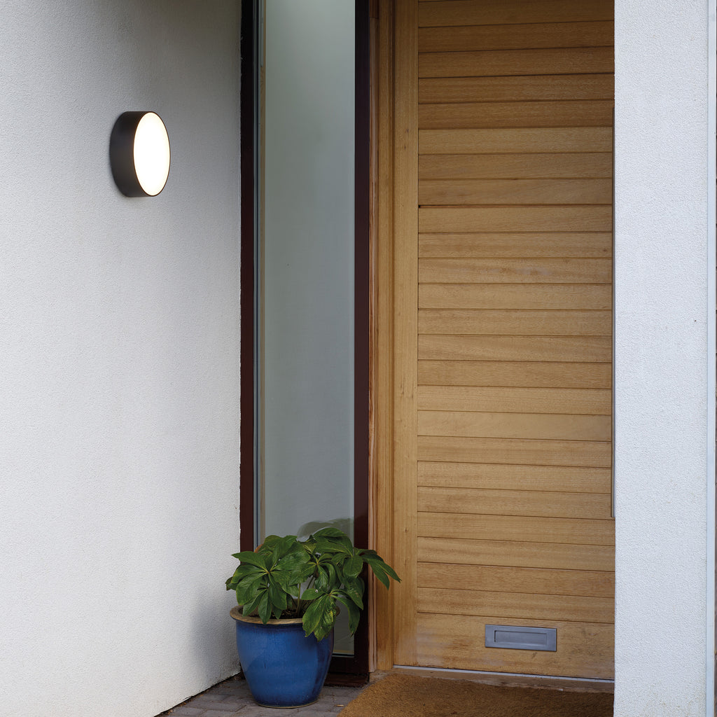 Astro Kea 250 Round Outdoor Wall Light in Textured Black IP65