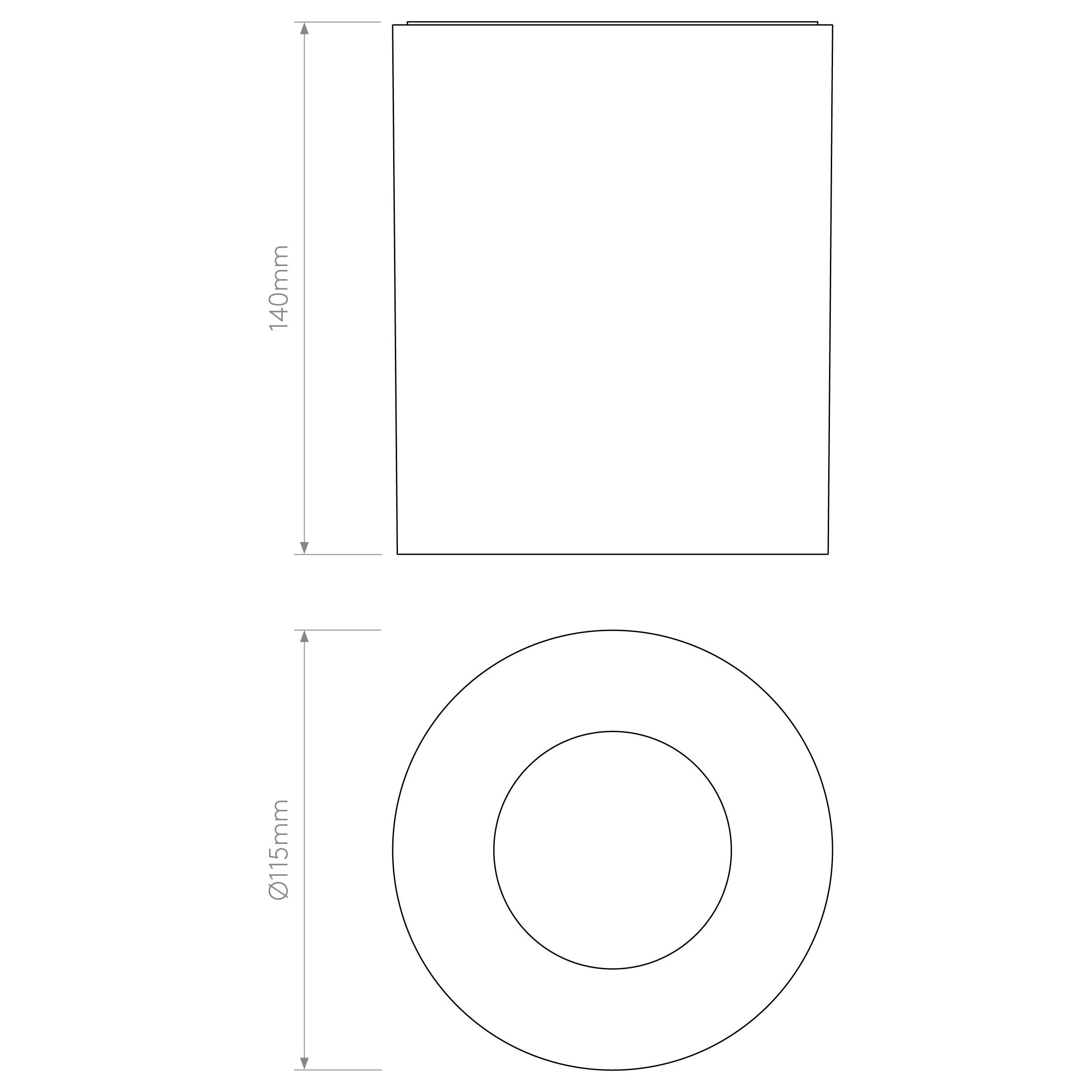 Astro Kos Round 140 Outdoor Downlight in Textured Black IP65