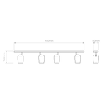 Astro Koto 4 Light Spotlight in Matt Black