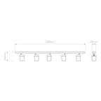 Astro Koto 5 Bar Spotlight in Matt Black