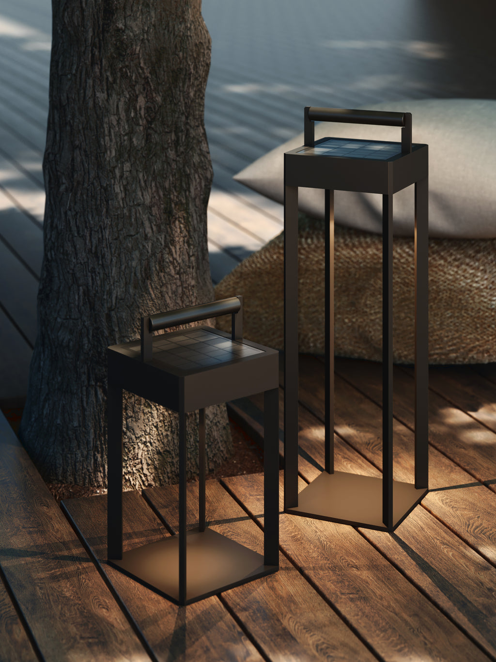 Astro Kuro 250 Solar Powered Outdoor Floor Lamp in Textured Black