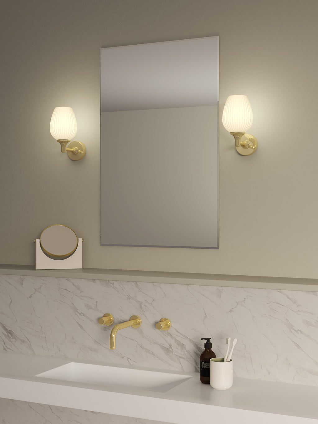 Astro Liberty Bathroom Wall Light in Polished Brass