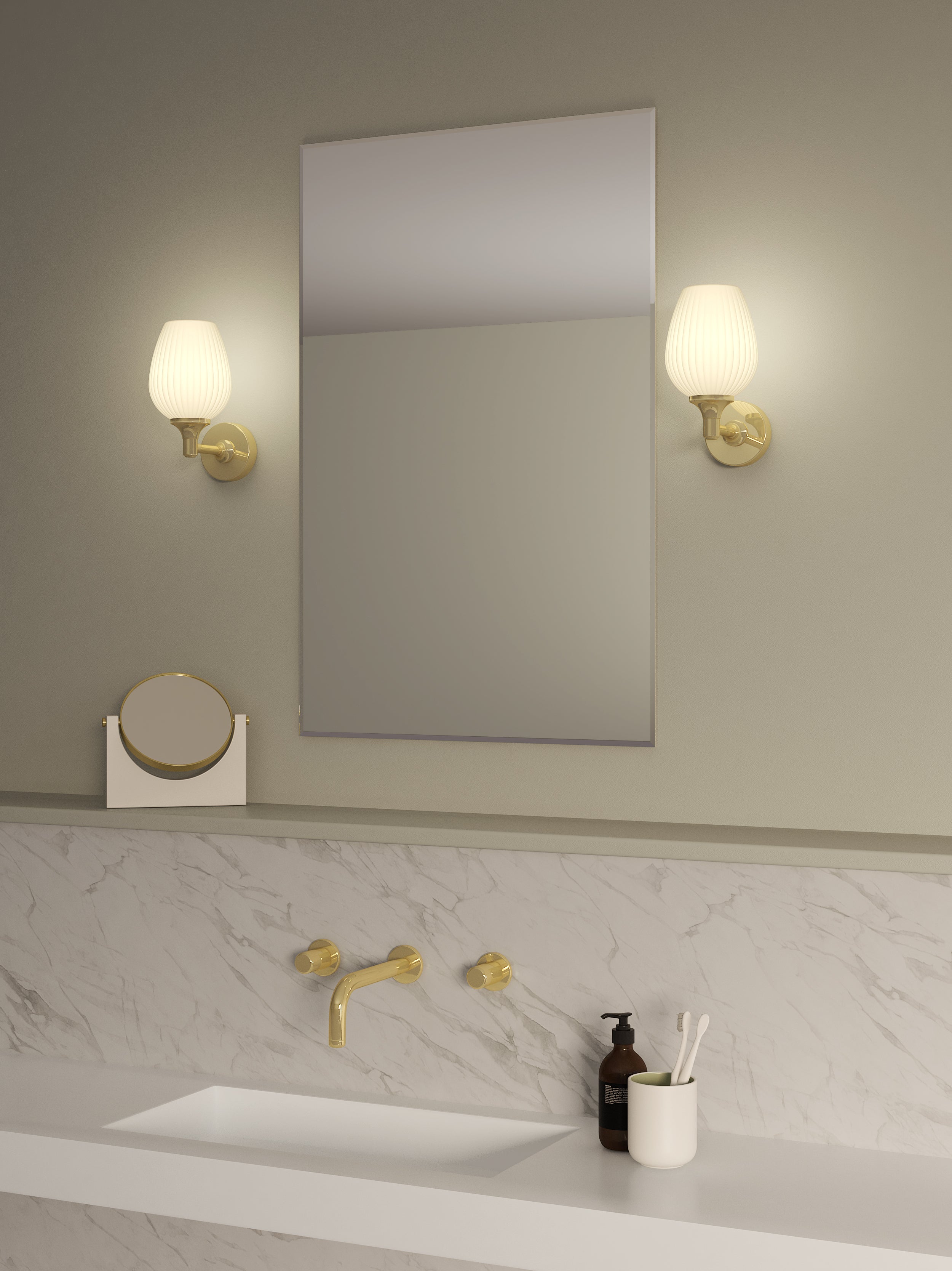 Astro Liberty Bathroom Wall Light in Polished Brass
