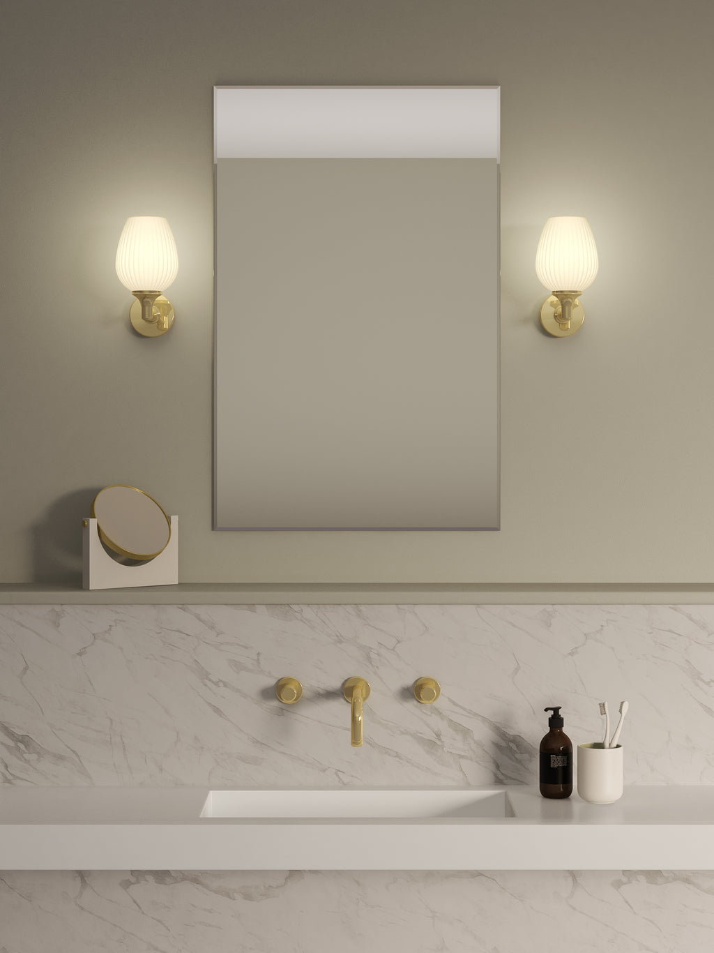 Astro Liberty Bathroom Wall Light in Polished Brass