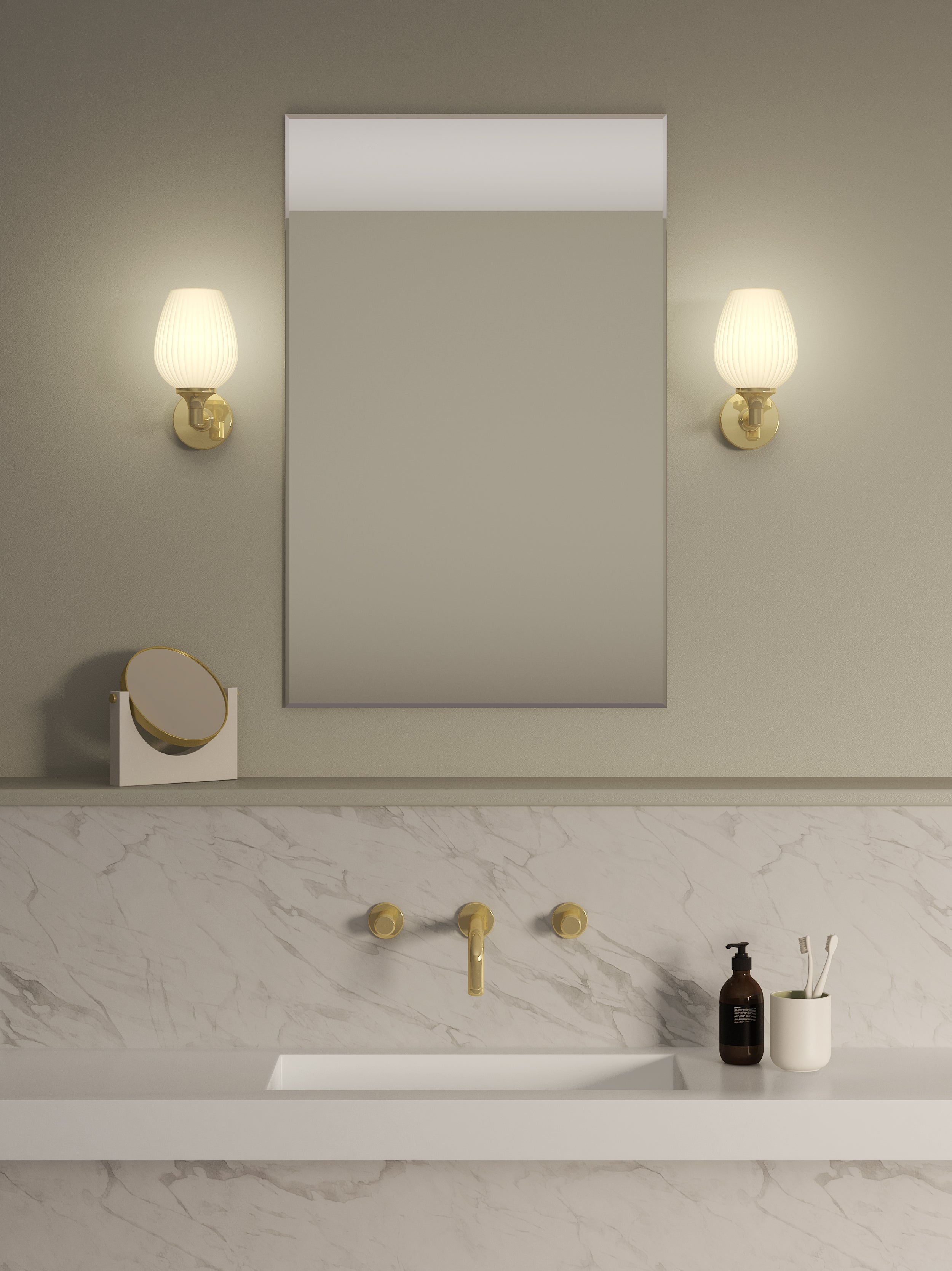 Astro Liberty Bathroom Wall Light in Polished Brass