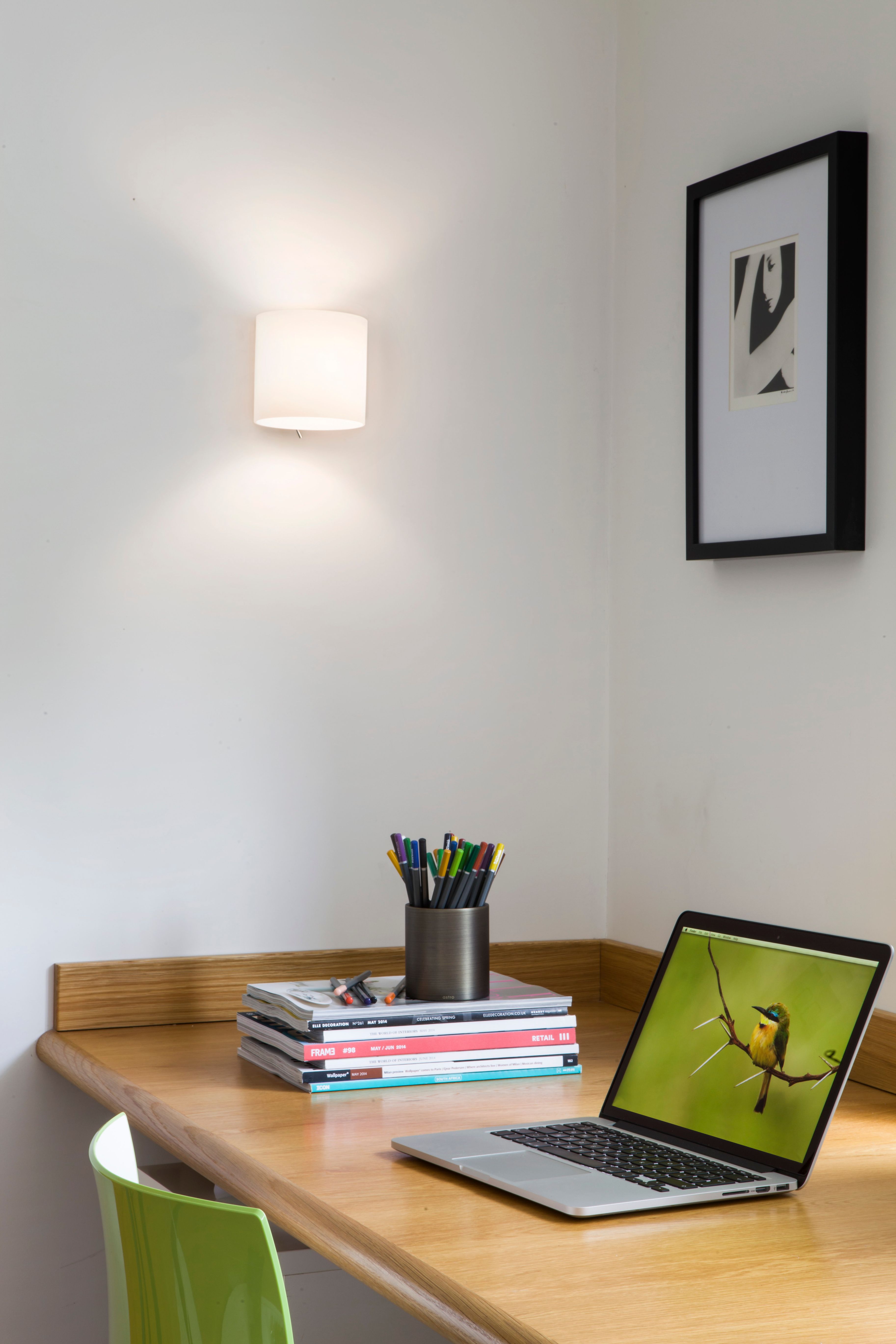 Astro Luga Indoor Wall Light in White Glass