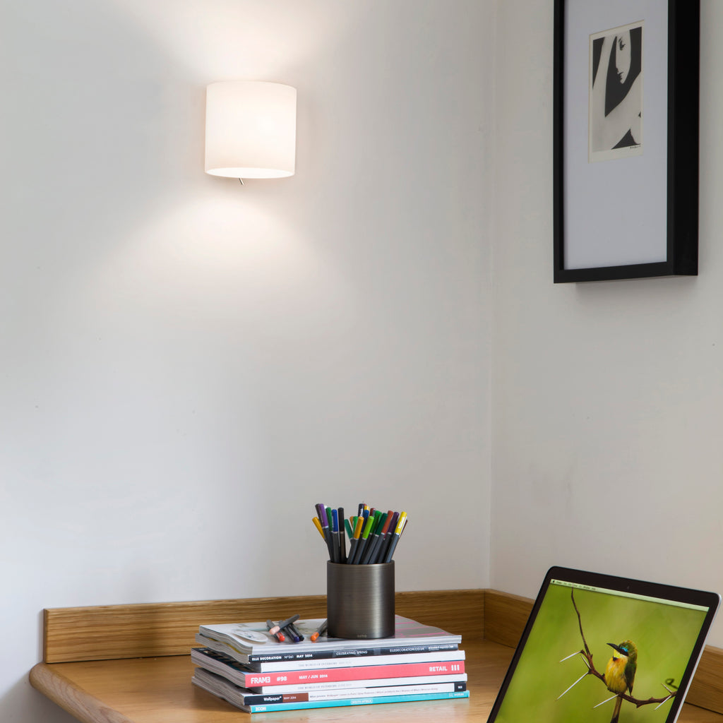 Astro Luga Indoor Wall Light in White Glass
