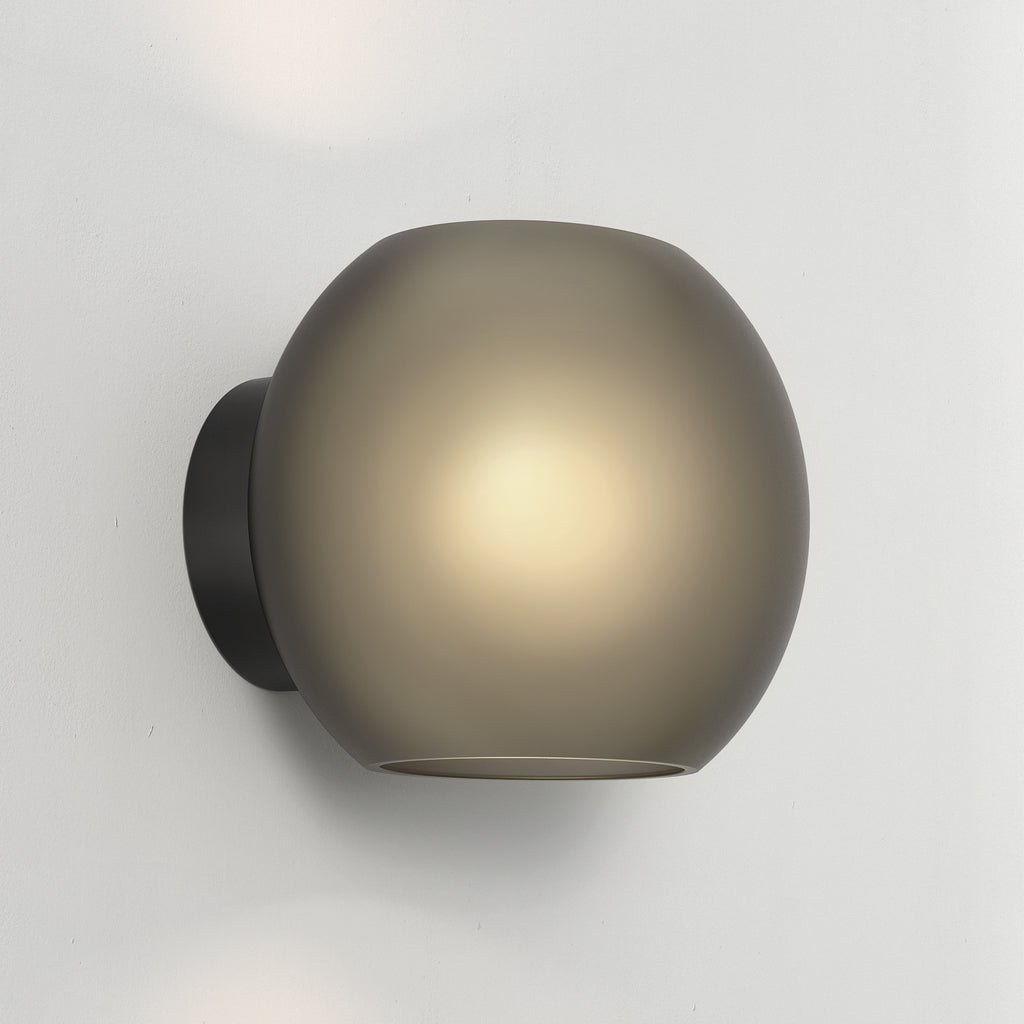 Astro Luna Wall Light in Matt Black with Frosted Smoked Shade